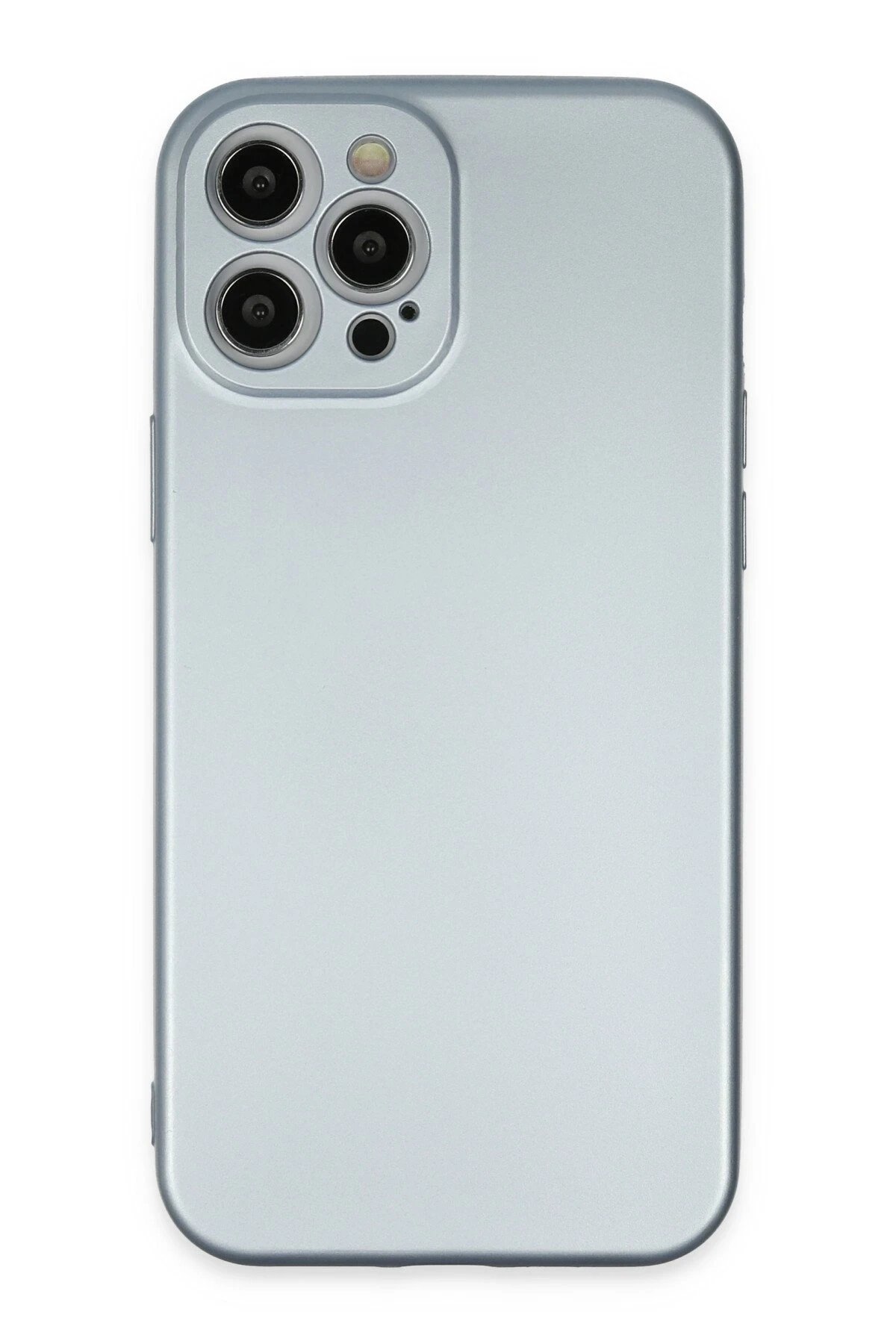 iPhone 12 Pro Max Kılıf Nano içi Kadife Silikon - Sky Blue-(5796)