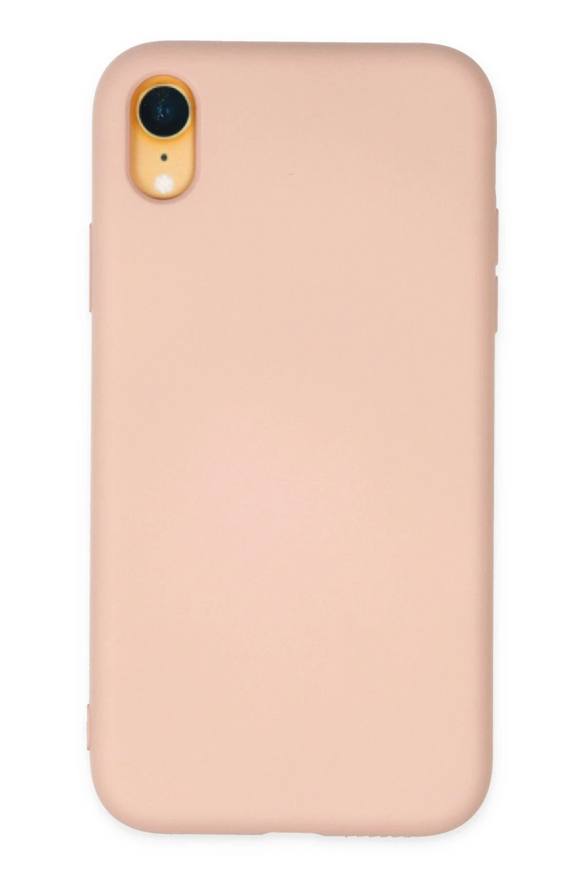 iPhone XR Kılıf Nano içi Kadife Silikon - Pudra-(5796)