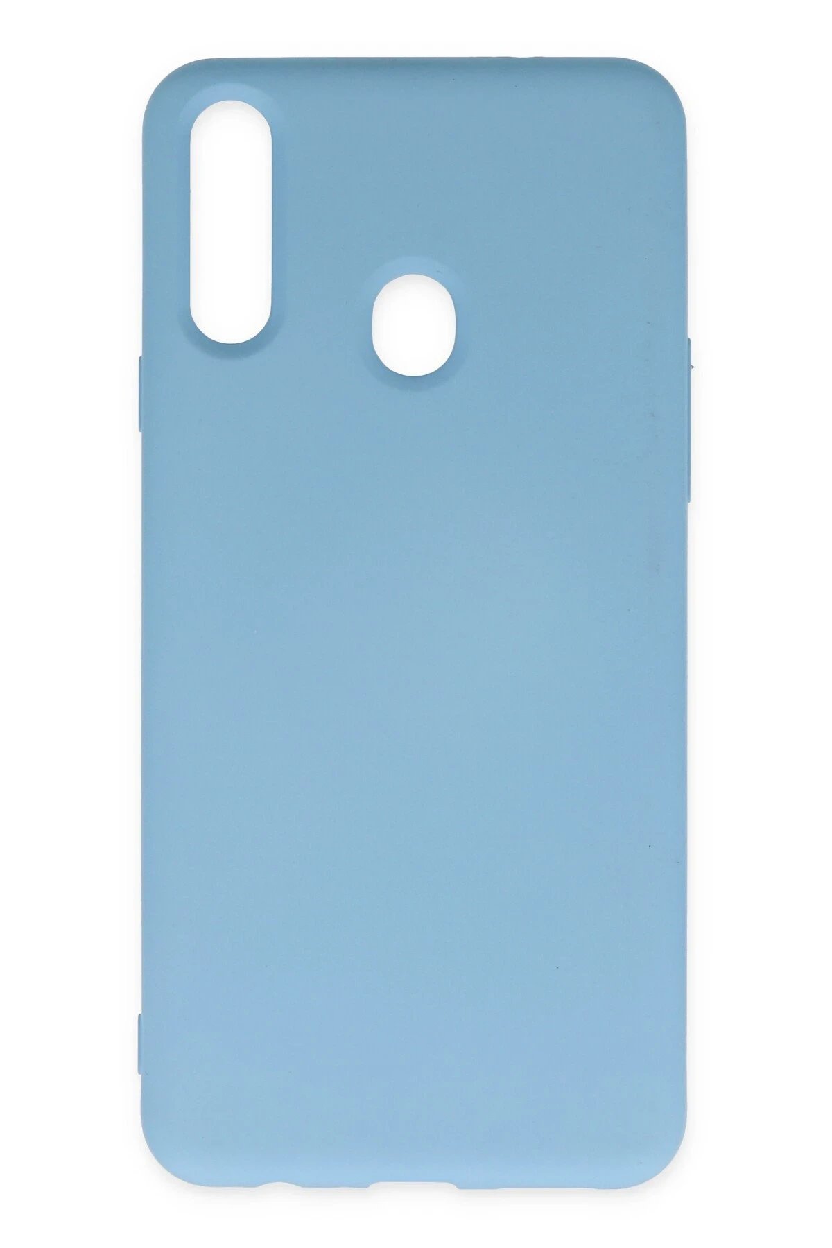 Samsung Galaxy A20S Kılıf Nano içi Kadife Silikon - Mavi-(5796)