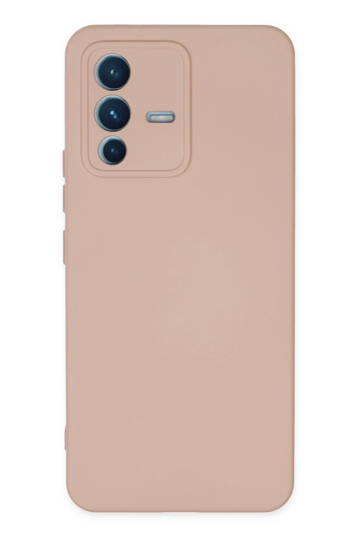 Vivo V23 5G Kılıf Nano içi Kadife Silikon - Pudra-(5796)