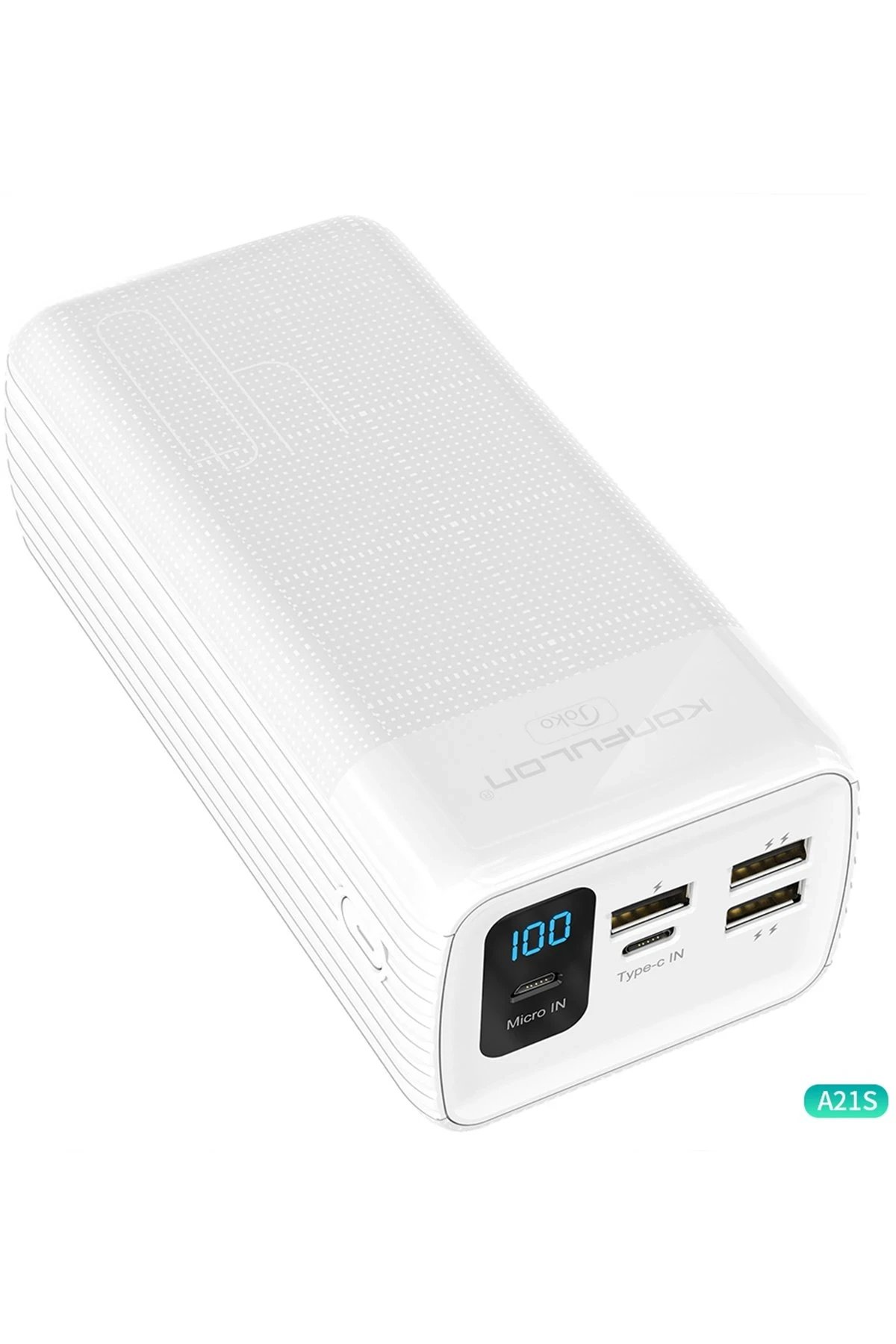 A21S Led Işıklı Powerbank 40.000 mAh - Beyaz-(5796)