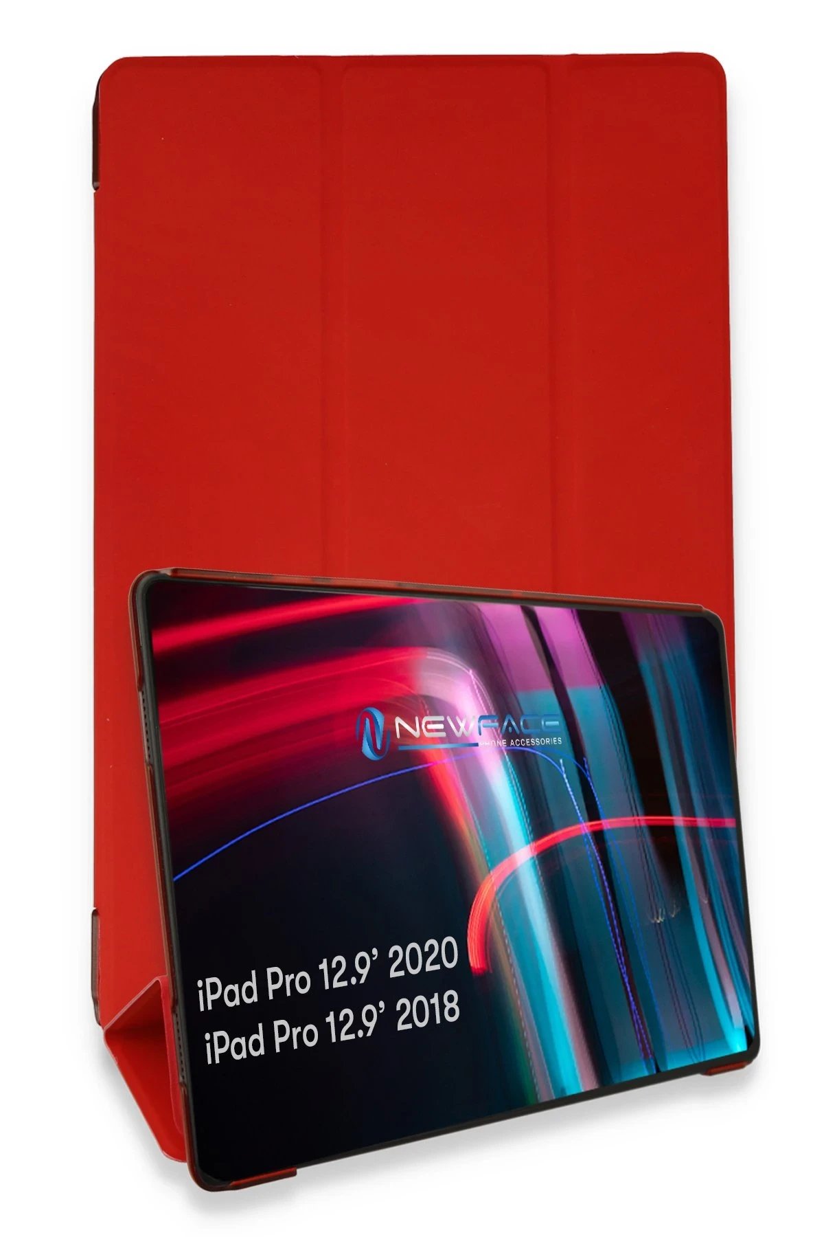 iPad Pro 12.9 (2021) Kılıf Tablet Smart Kılıf - Kırmızı-(5796)