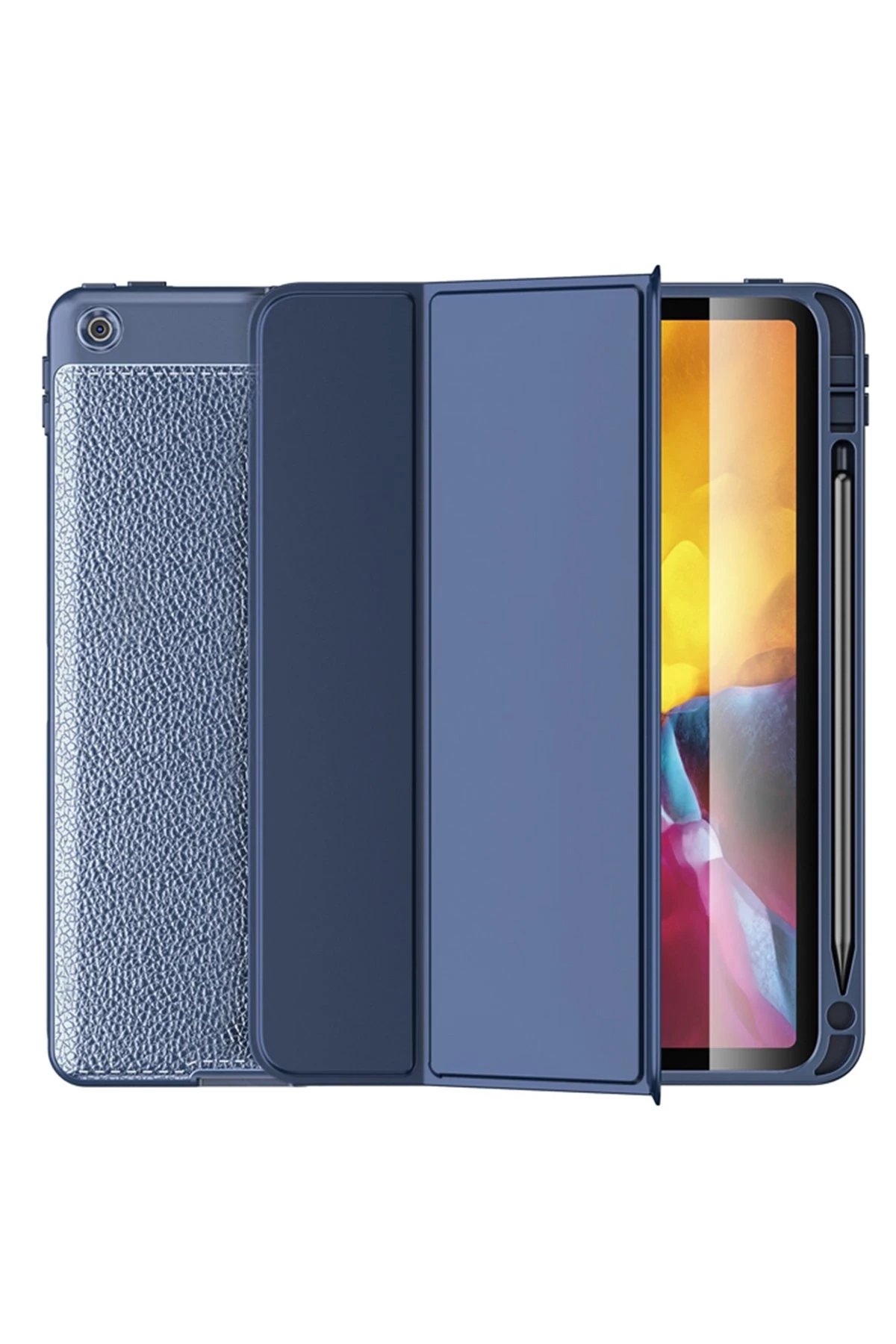 iPad 10.2 (7.nesil) Kılıf Tablet Focus Silikon - Lacivert-(5796)