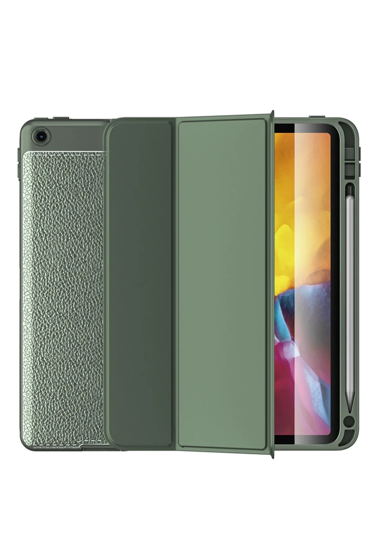 iPad 10.2 (7.nesil) Kılıf Tablet Focus Silikon - Yeşil-(5796)