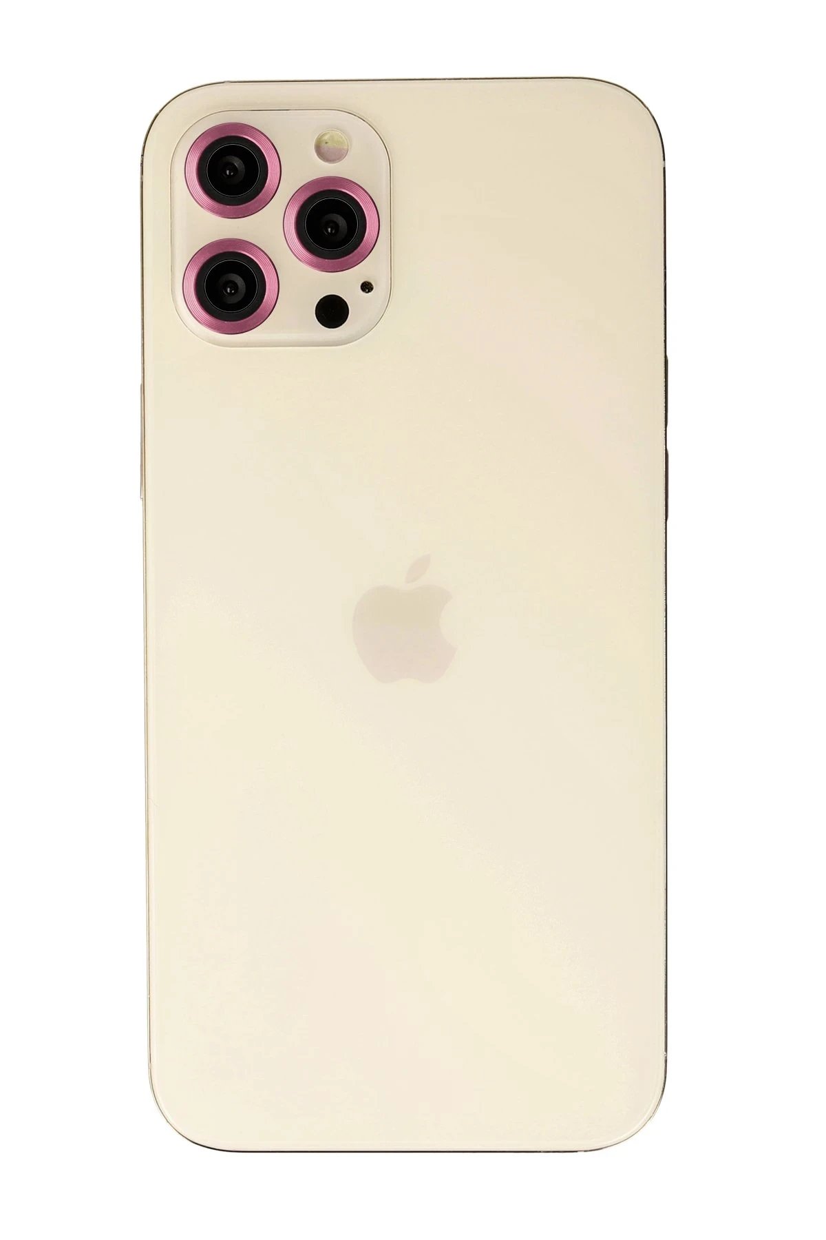 iPhone 12 Pro Max Metal Kamera Lens - Pembe-(5796)