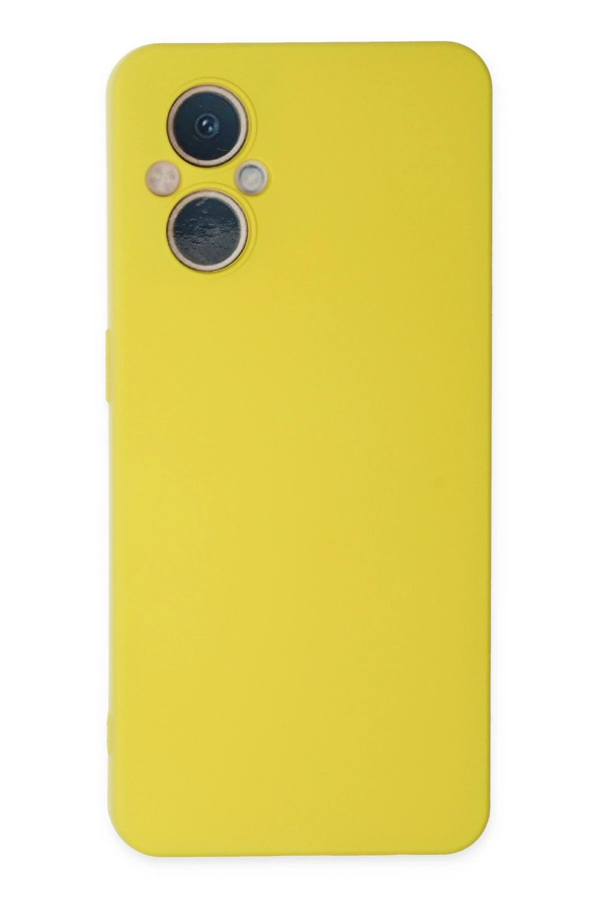 Oppo Reno 7 Lite Kılıf Nano içi Kadife Silikon - Sarı-(5796)