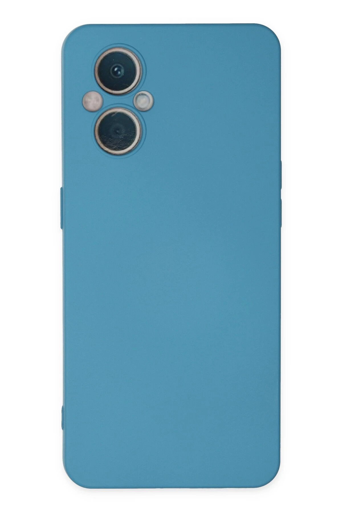 Oppo Reno 7 Lite Kılıf Nano içi Kadife Silikon - Mavi-(5796)