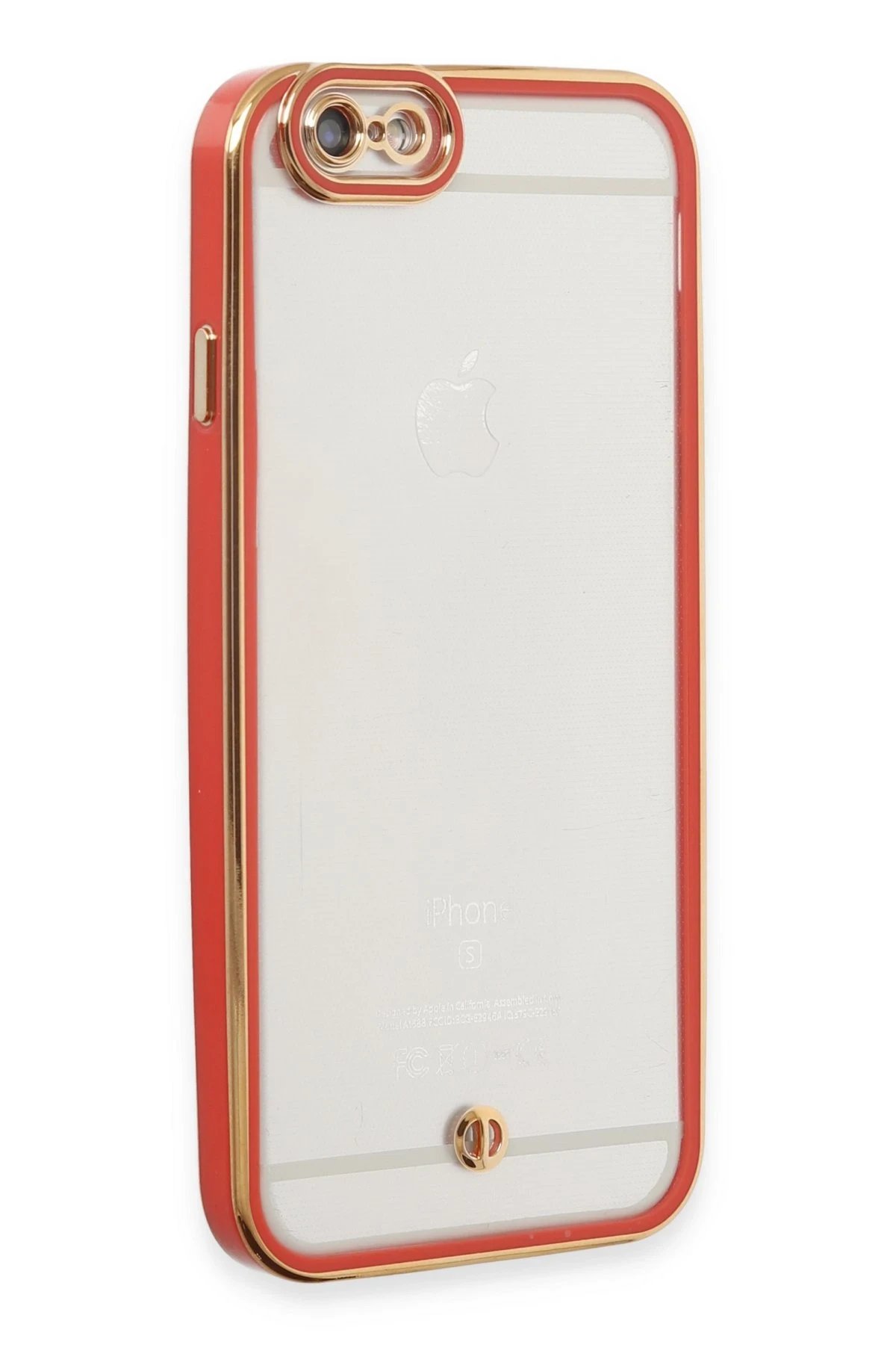 iPhone 6 Kılıf Liva Lens Silikon - Kırmızı-(5796)