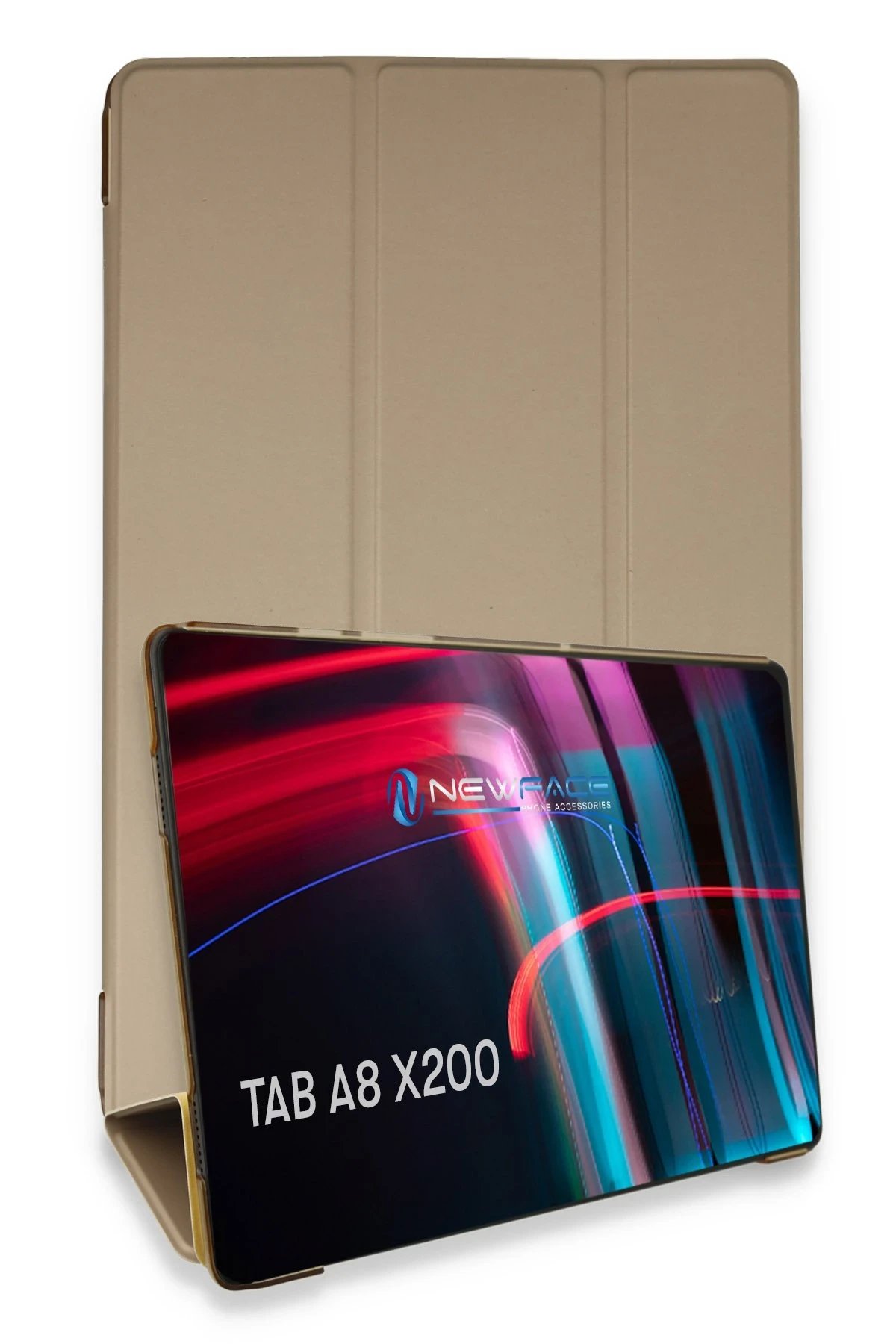 Samsung Galaxy X200 Tab A8 10.5 Kılıf Tablet Smart Kılıf - Gold-(5796)