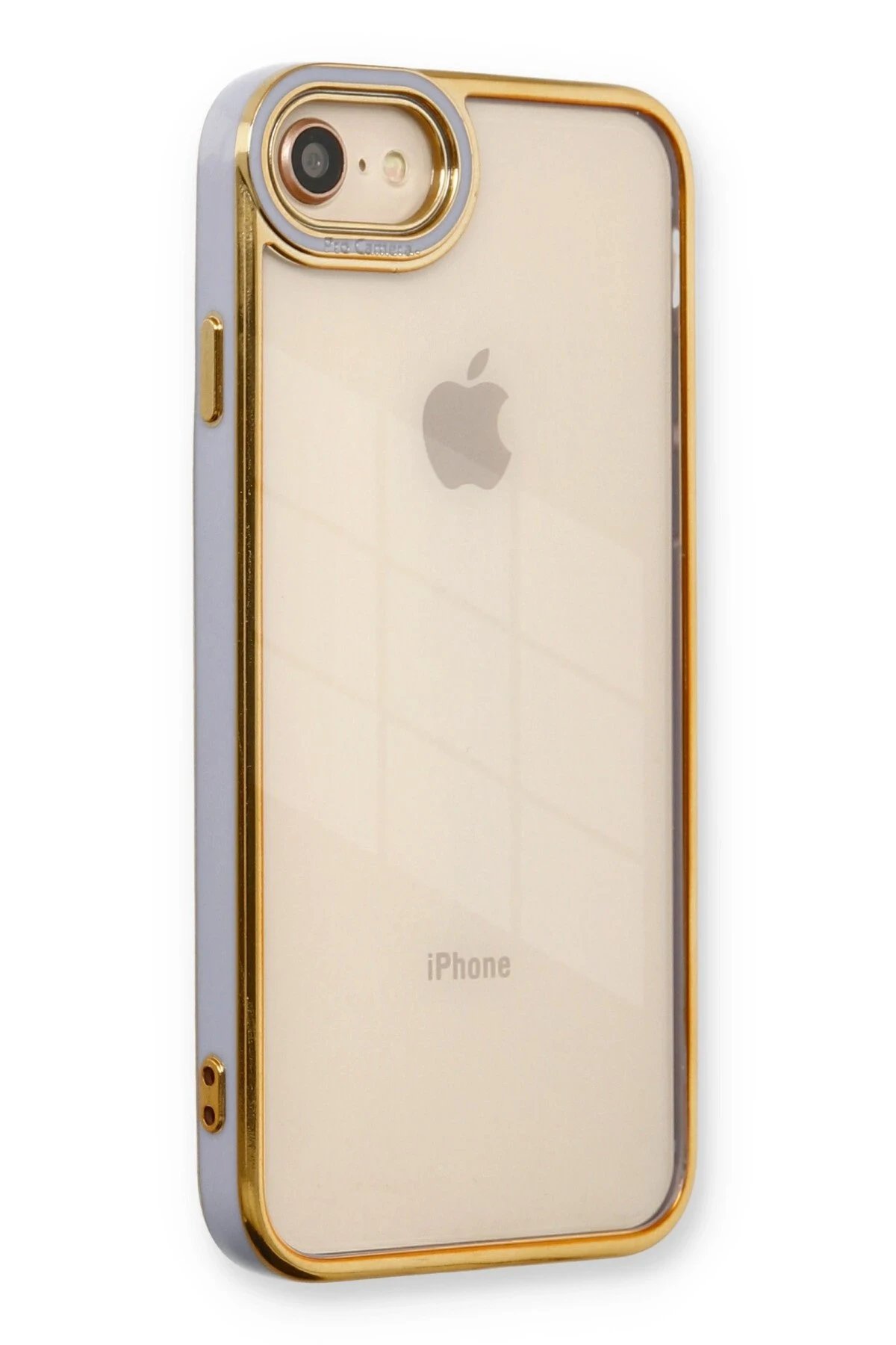 iPhone 7 Kılıf Liva Lens Silikon - Lila-(5796)
