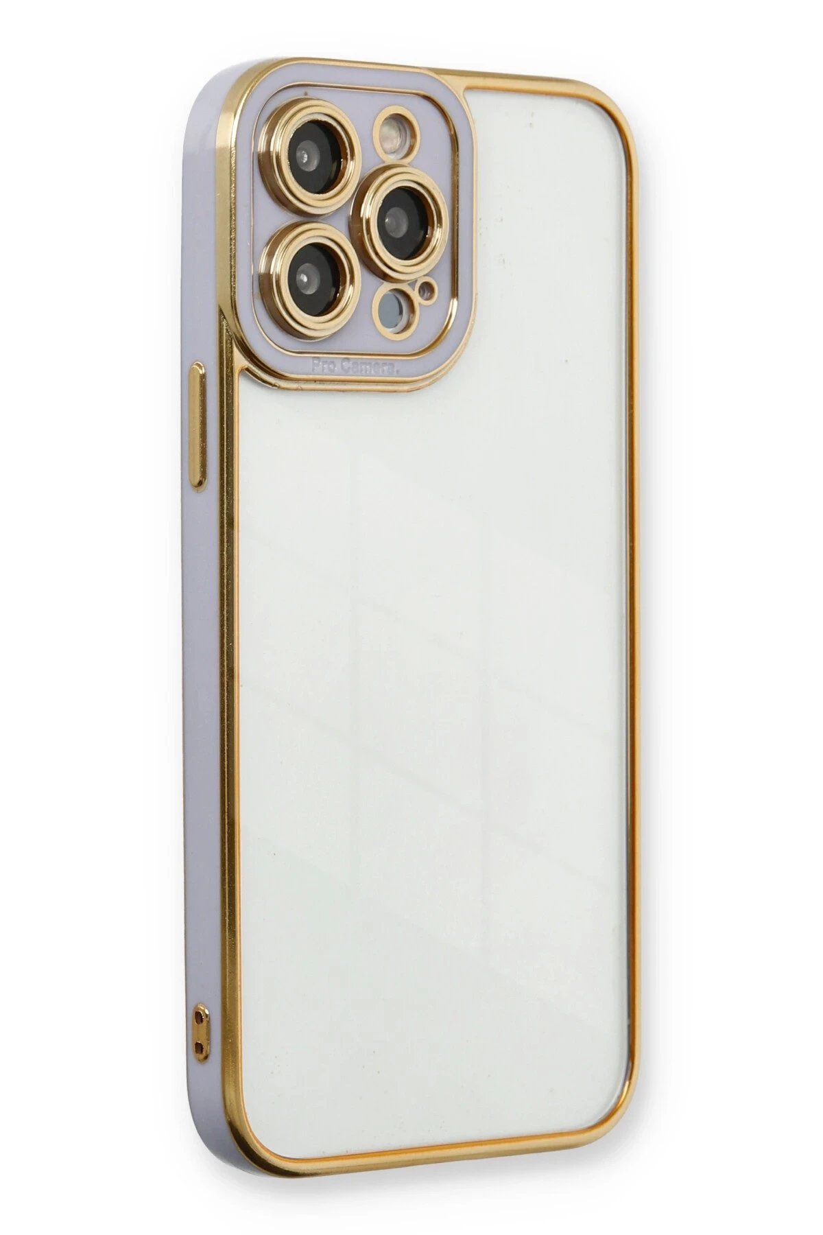 iPhone 13 Pro Kılıf Liva Lens Silikon - Lila-(5796)