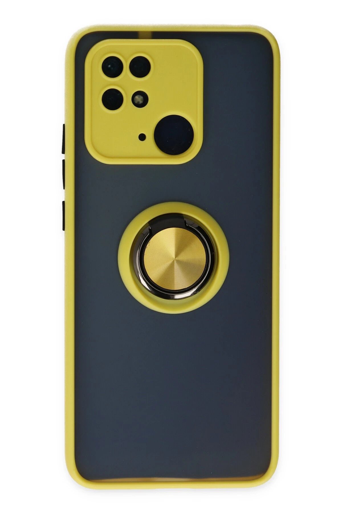 Xiaomi Redmi 10C Kılıf Montreal Yüzüklü Silikon Kapak - Sarı-(5796)