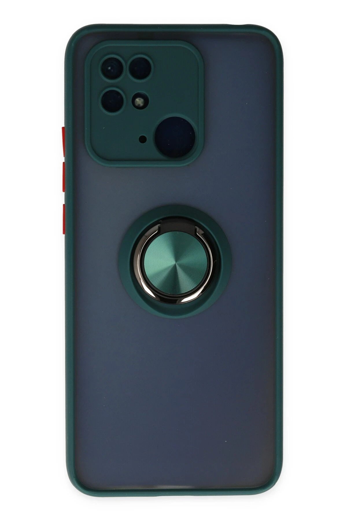 Xiaomi Redmi 10C Kılıf Montreal Yüzüklü Silikon Kapak - Yeşil-(5796)