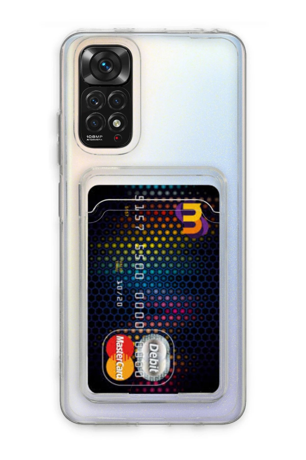 Xiaomi Redmi Note 11 Kılıf Kart Şeffaf Silikon - Şeffaf-(5796)