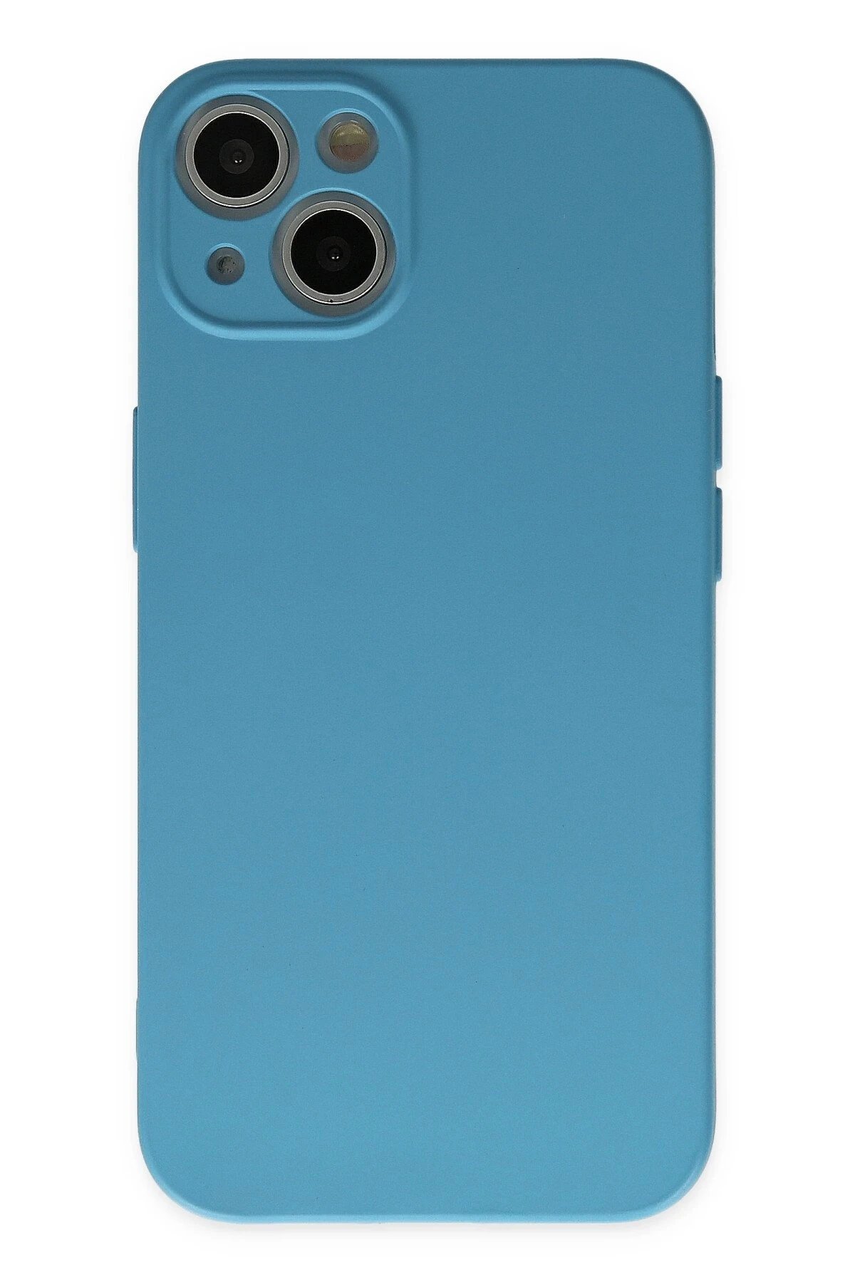 iPhone 13 Mini Kılıf Nano içi Kadife Silikon - Mavi-(5796)