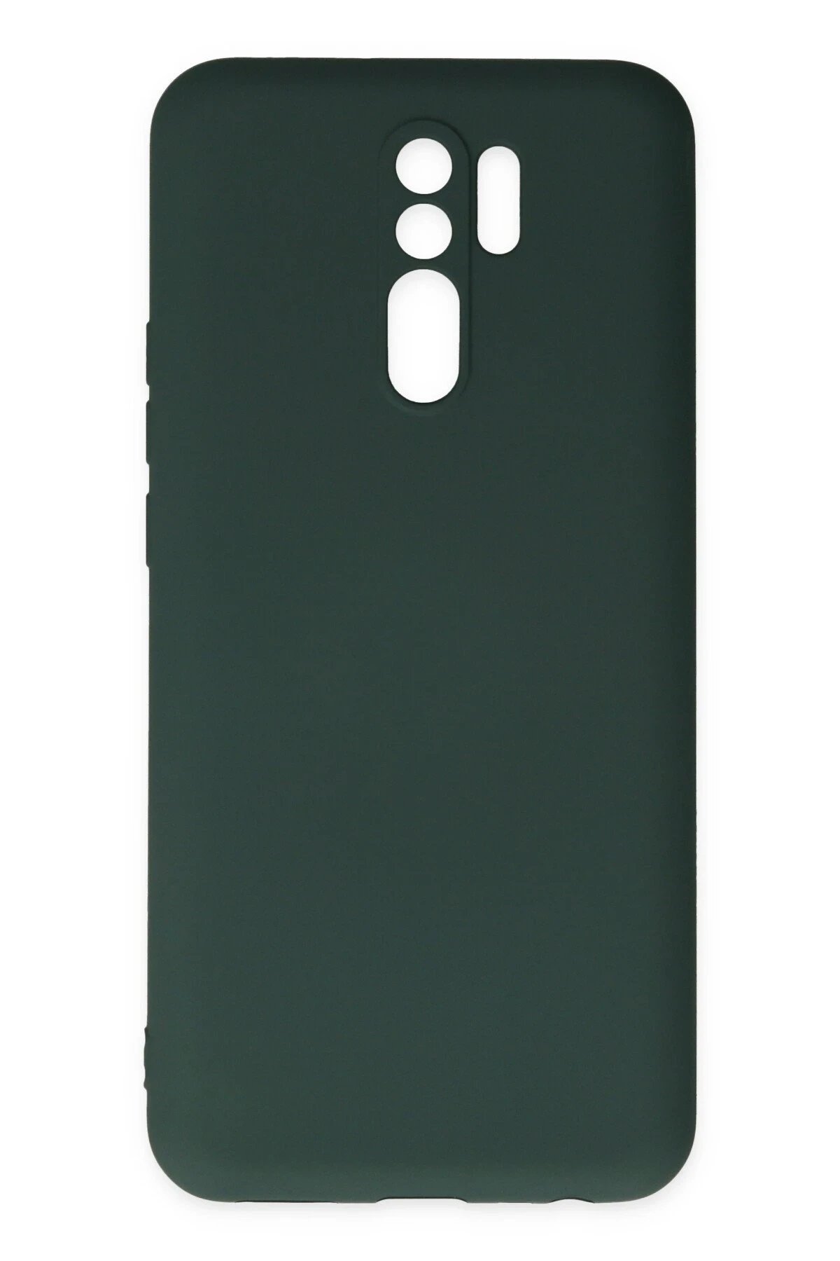 Xiaomi Redmi 9 Kılıf Nano içi Kadife Silikon - Koyu Yeşil-(5796)