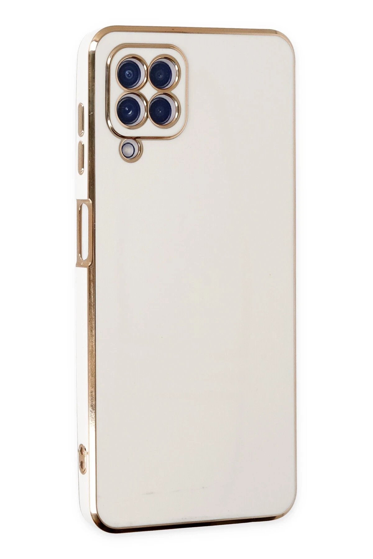 Samsung Galaxy A12 Kılıf Volet Silikon - Beyaz-(5796)