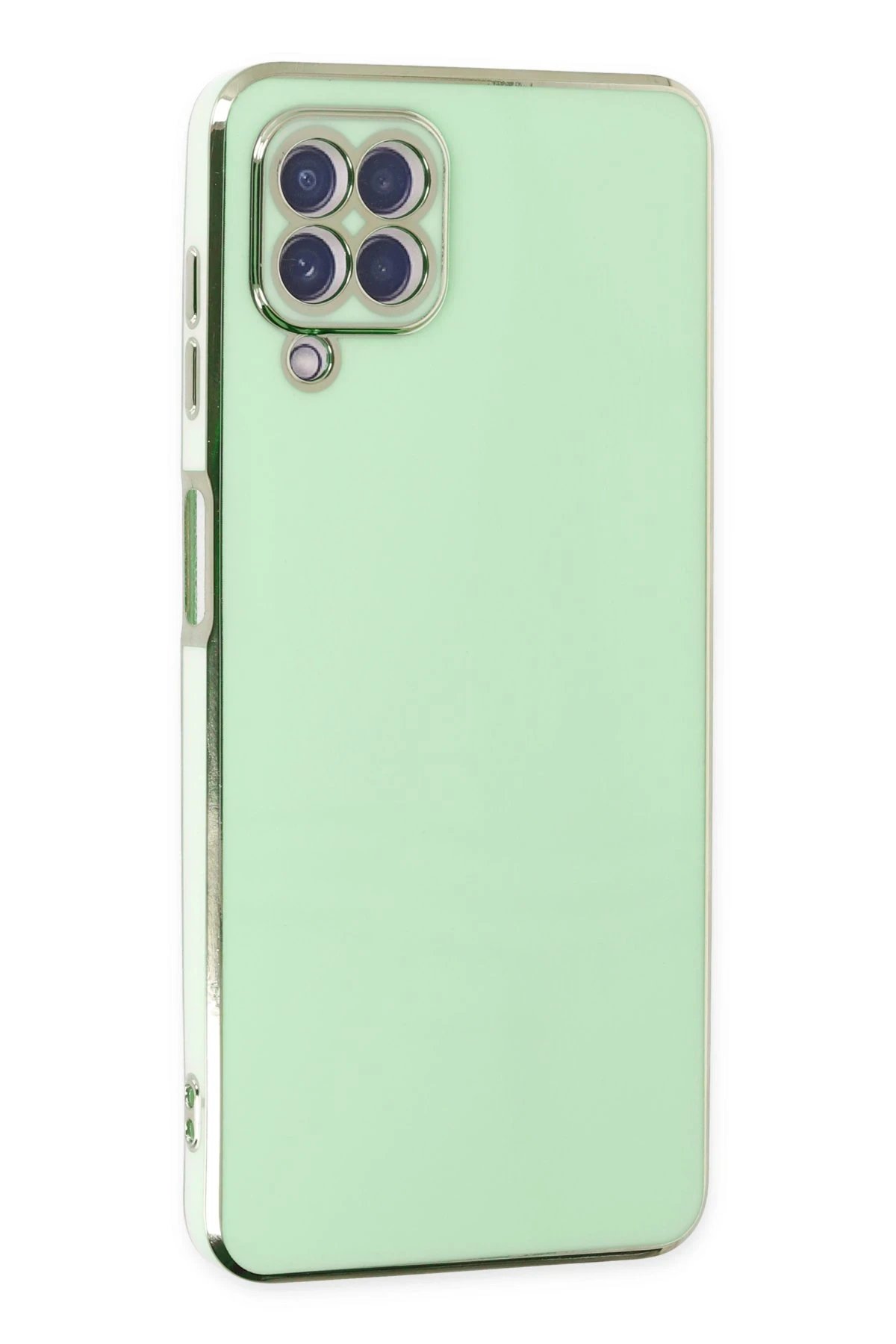 Samsung Galaxy A12 Kılıf Volet Silikon - Açık Yeşil-(5796)