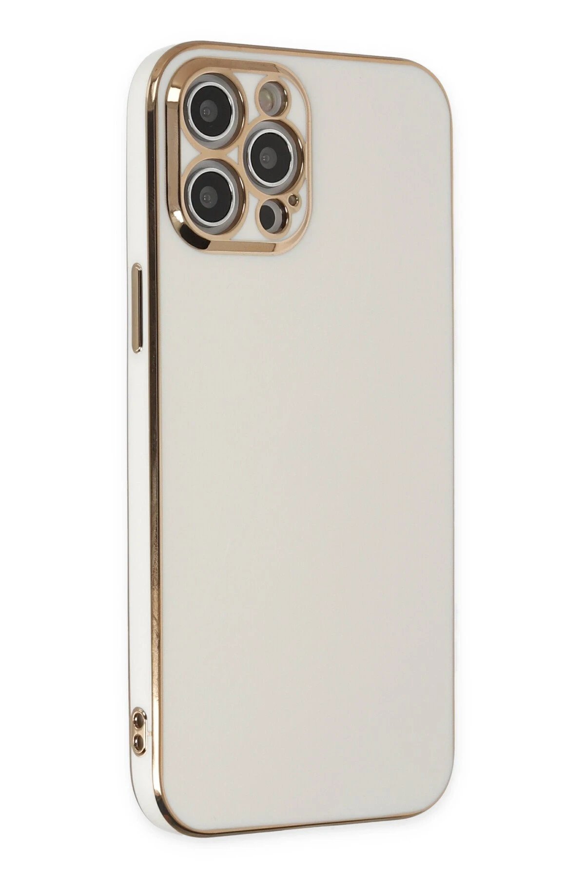iPhone 12 Pro Max Kılıf Volet Silikon - Beyaz-(5796)