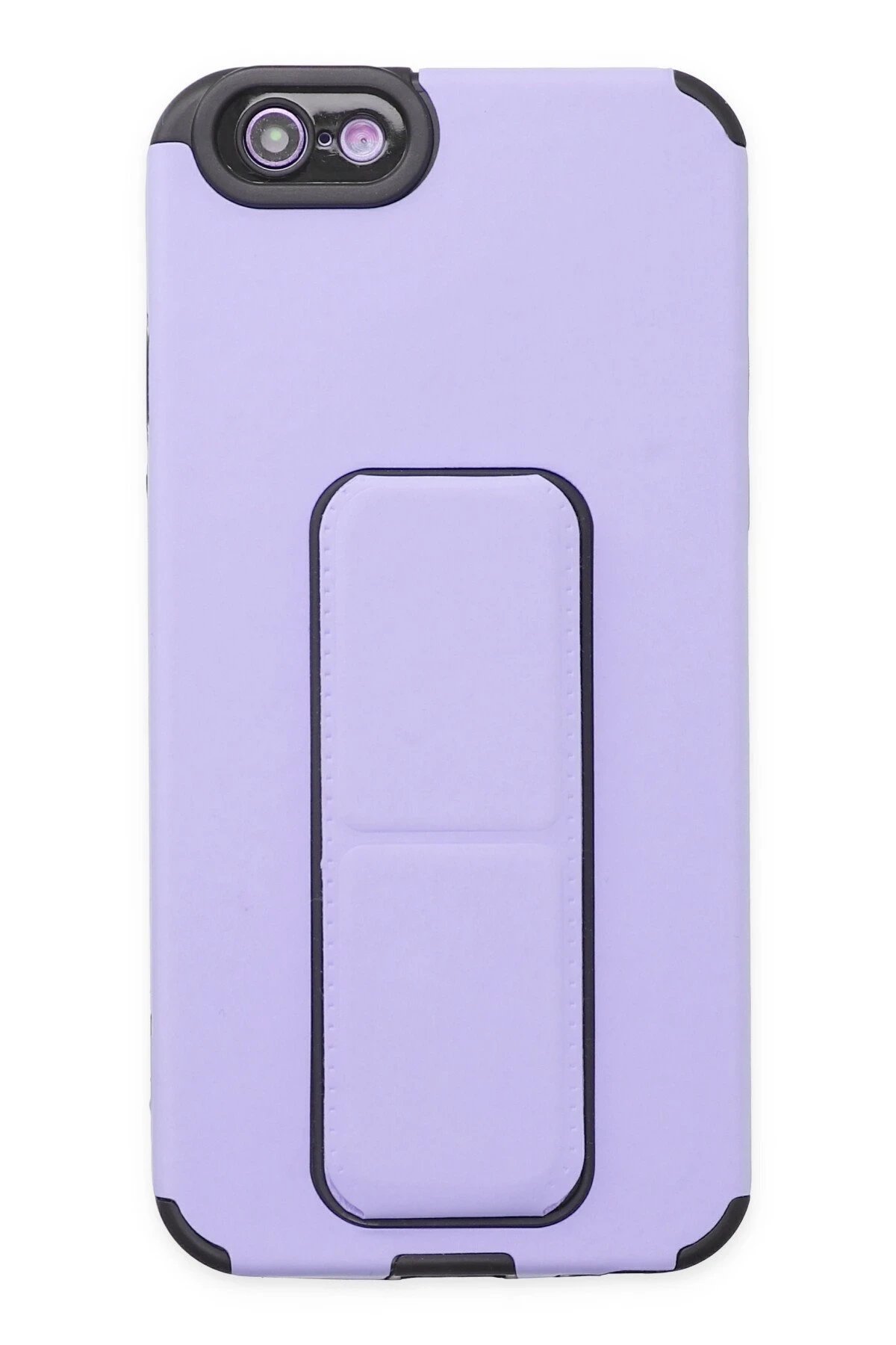 iPhone 6 Kılıf Mega Standlı Silikon - Lila-(5796)
