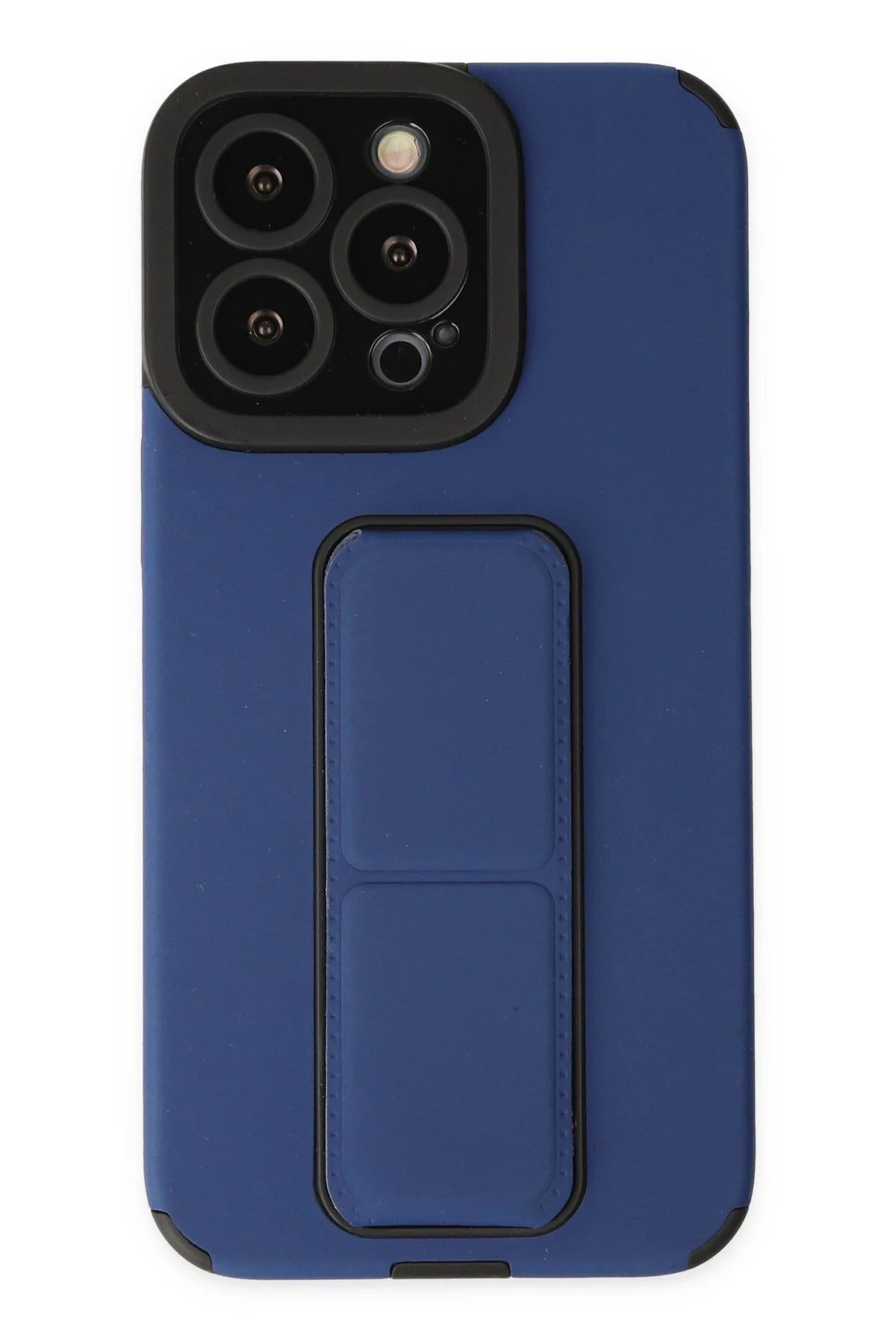 iPhone 13 Pro Kılıf Mega Standlı Silikon - Mavi-(5796)