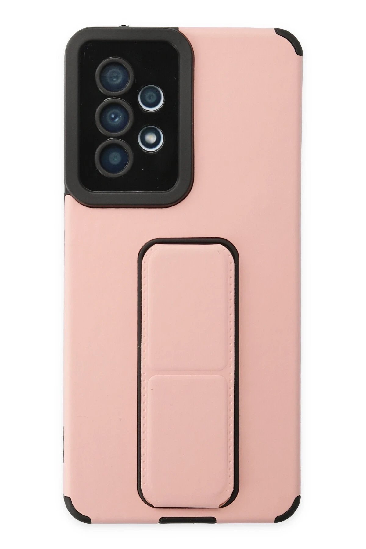 Samsung Galaxy A53 5G Kılıf Mega Standlı Silikon - Pudra-(5796)