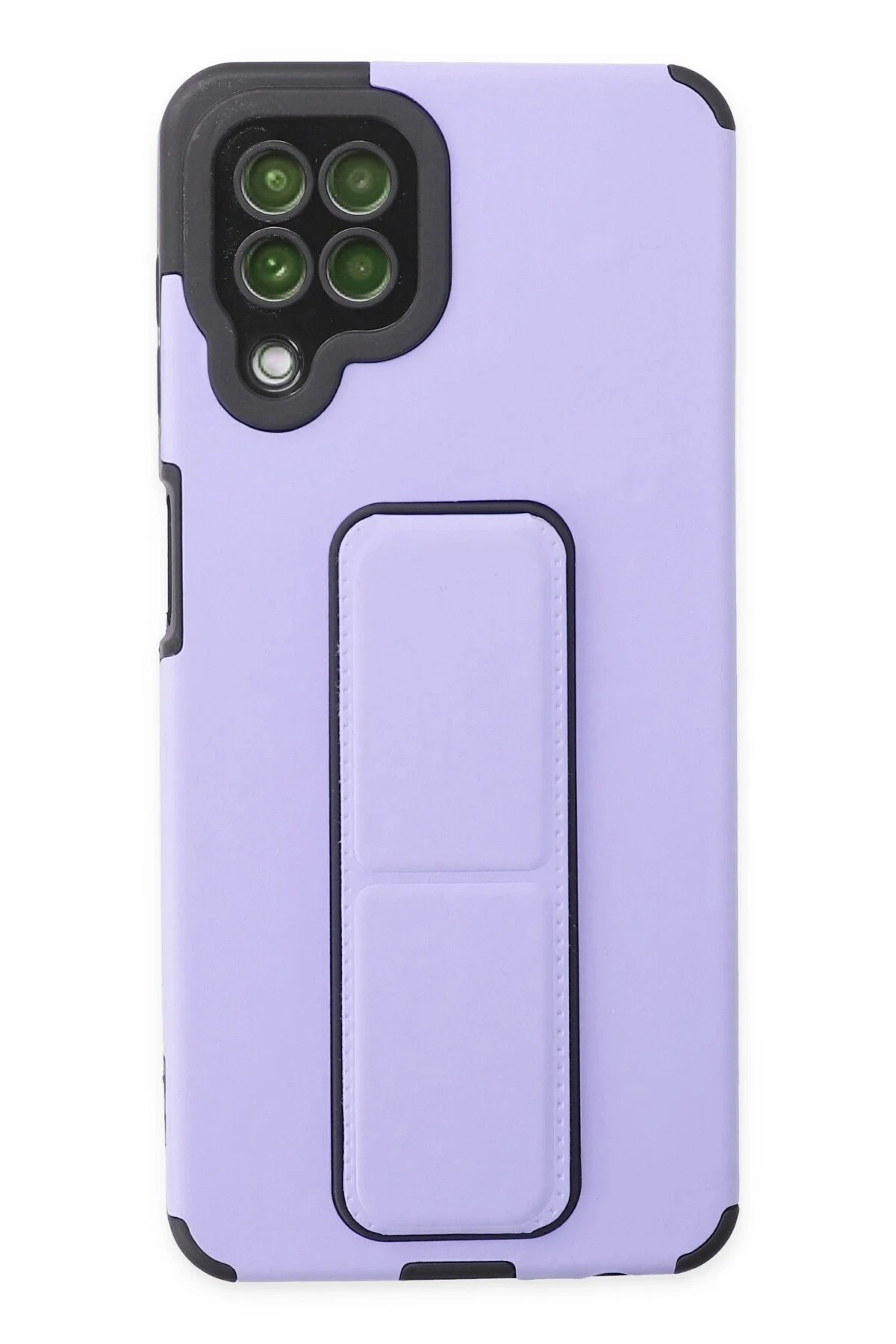 Samsung Galaxy A22 Kılıf Mega Standlı Silikon - Lila-(5796)