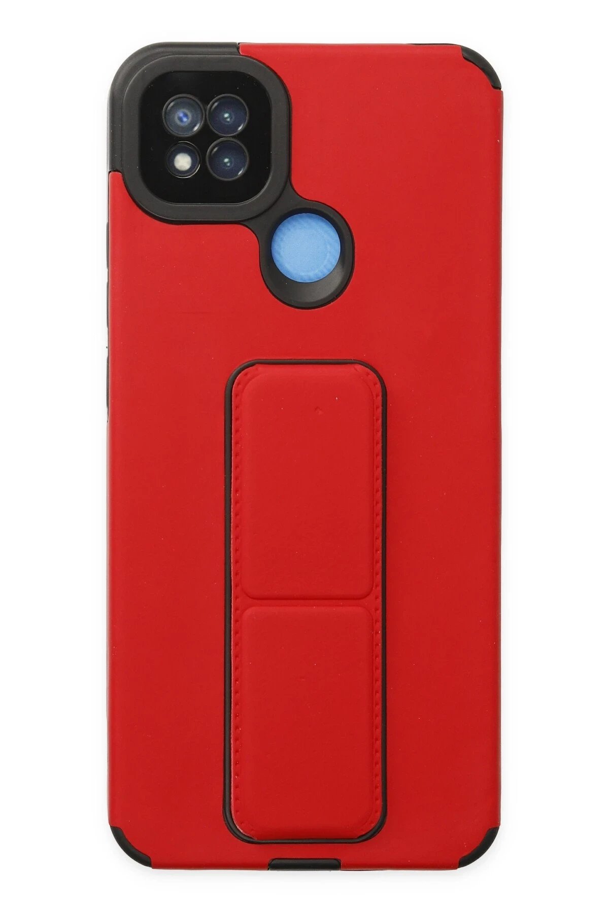Xiaomi Redmi 9C Kılıf Mega Standlı Silikon - Kırmızı-(5796)
