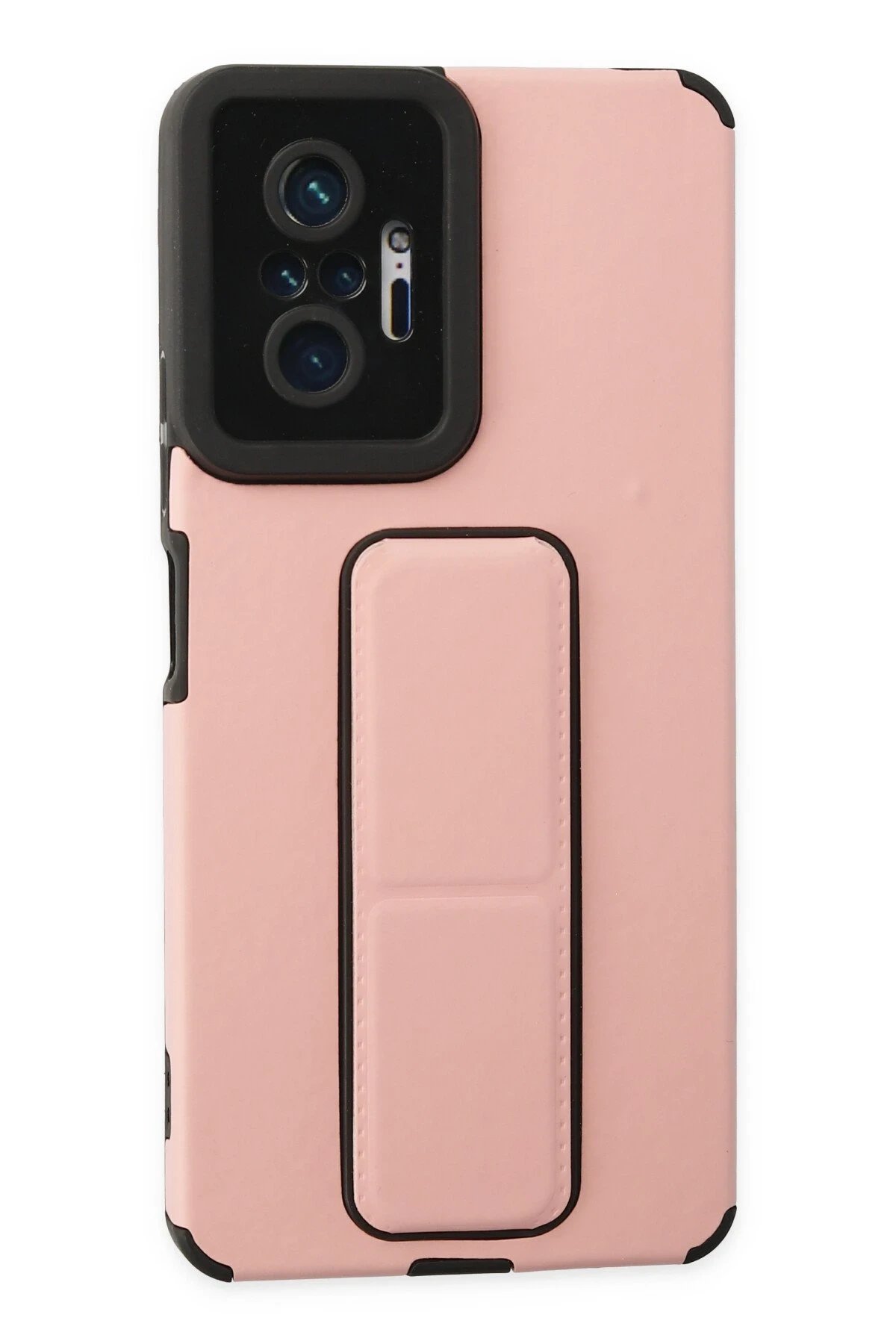 Xiaomi Redmi Note 10 Pro Kılıf Mega Standlı Silikon - Pudra-(5796)