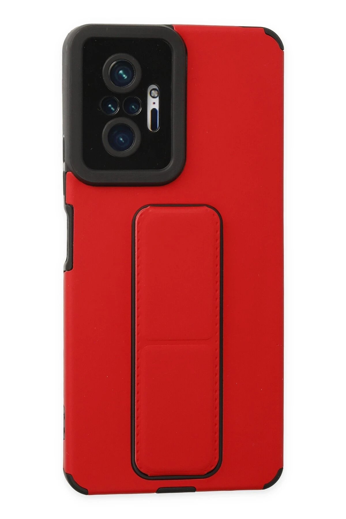 Xiaomi Redmi Note 10 Pro Kılıf Mega Standlı Silikon - Kırmızı-(5796)
