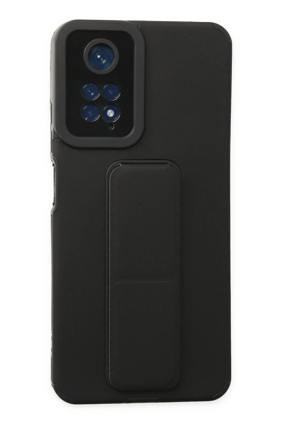 Xiaomi Redmi Note 11 Kılıf Mega Standlı Silikon - Siyah-(5796)