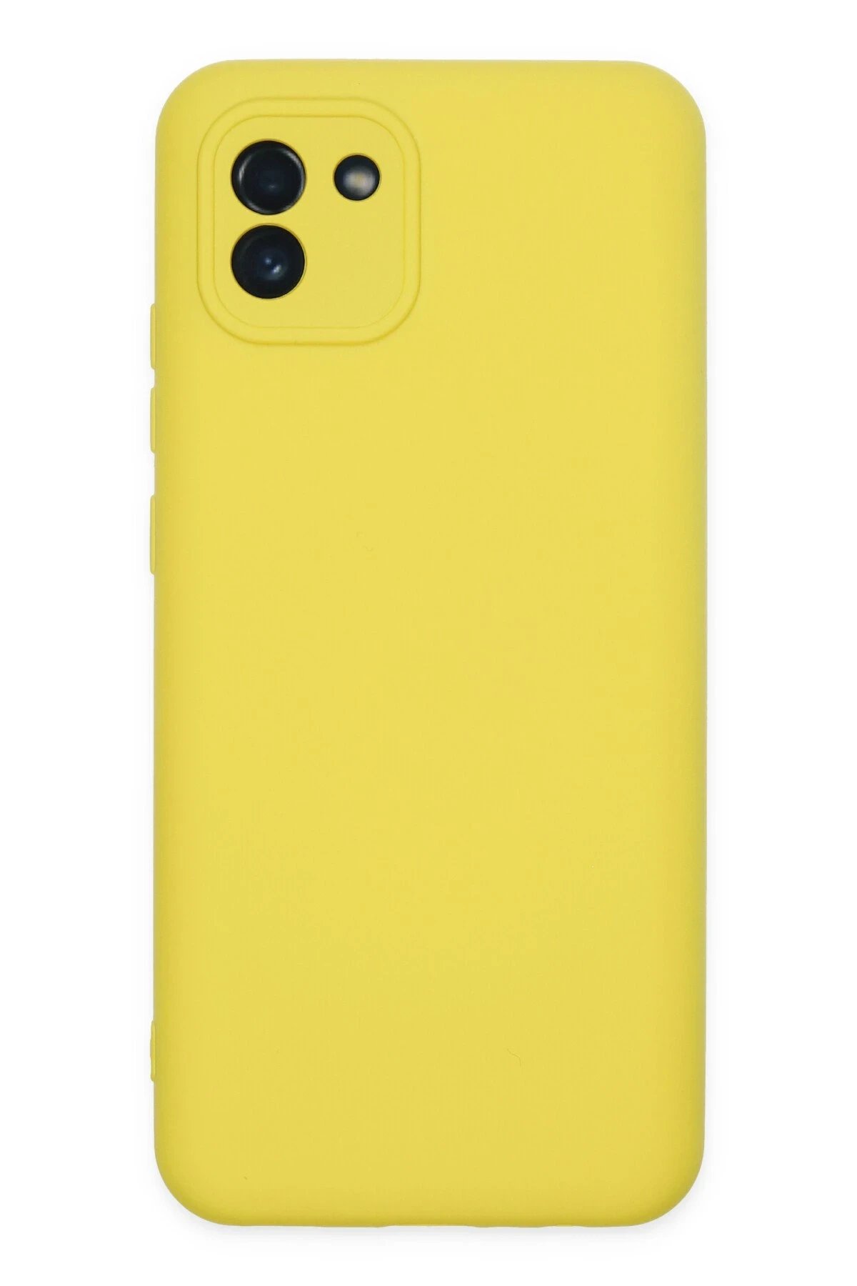 Samsung Galaxy A03 Kılıf Nano içi Kadife Silikon - Sarı-(5796)