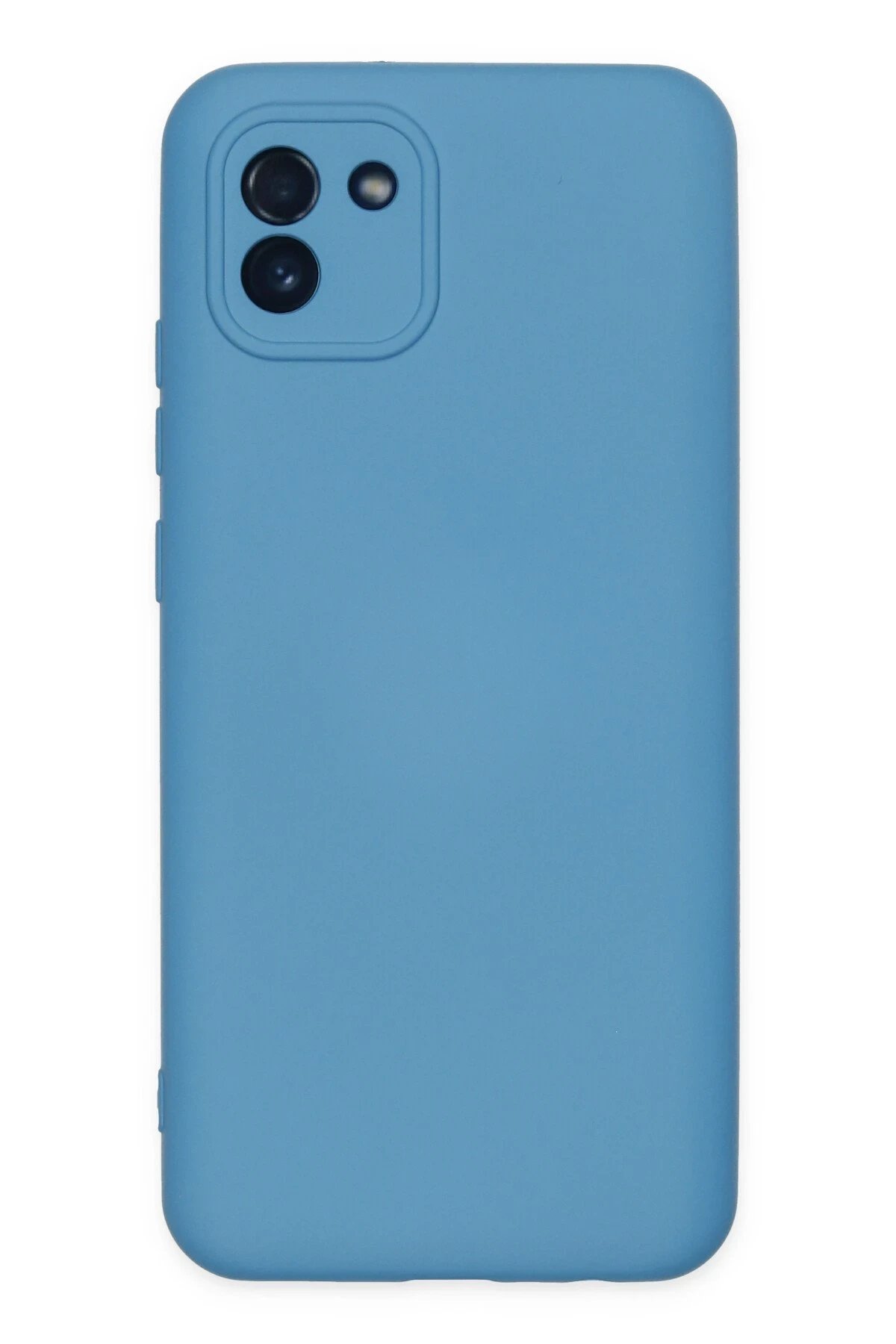Samsung Galaxy A03 Kılıf Nano içi Kadife Silikon - Mavi-(5796)
