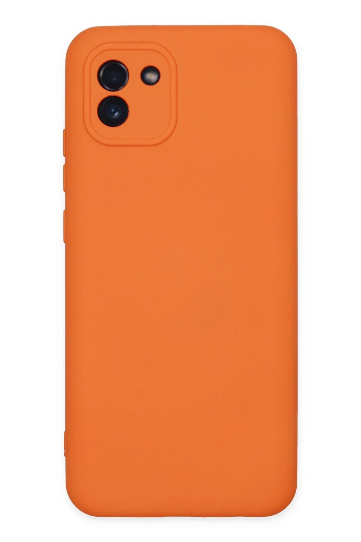 Samsung Galaxy A03 Kılıf Nano içi Kadife Silikon - Turuncu-(5796)