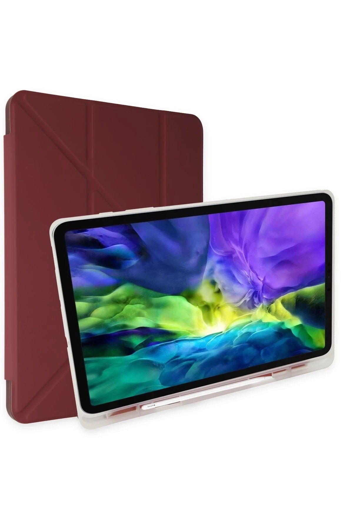Samsung Galaxy P610 Tab S6 Lite 10.4 Kılıf Kalemlikli Mars Tablet Kılıfı - Mor-(5796)