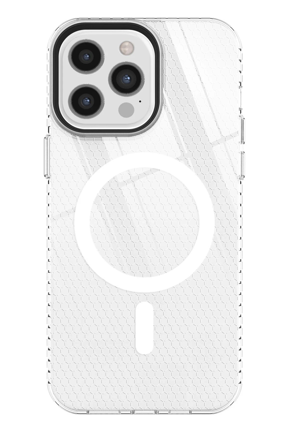 iPhone 12 Pro Max Kılıf Beta Magneticsafe Silikon - Şeffaf-(5796)