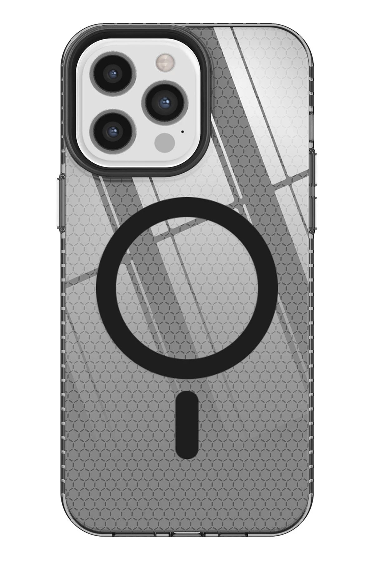 iPhone 12 Pro Max Kılıf Beta Magneticsafe Silikon - Siyah-(5796)