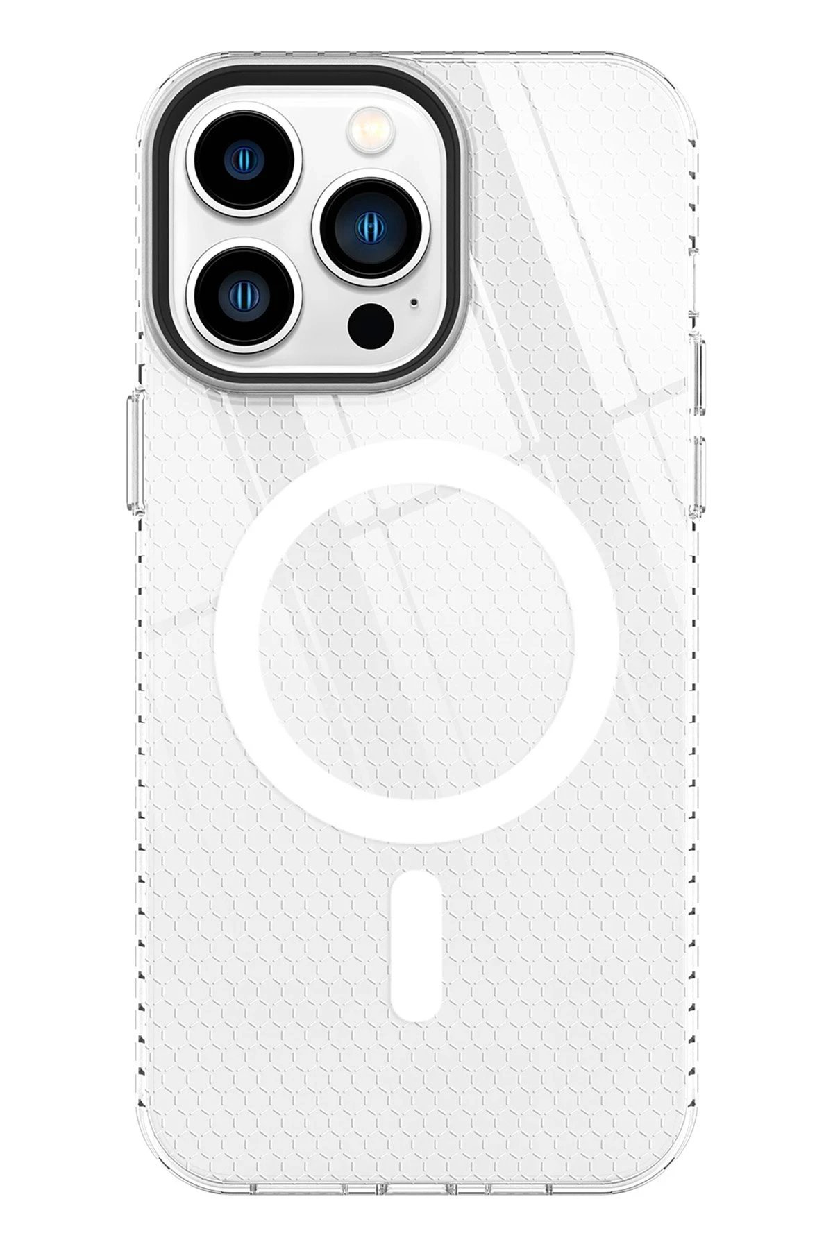 iPhone 13 Pro Max Kılıf Beta Magneticsafe Silikon - Şeffaf-(5796)
