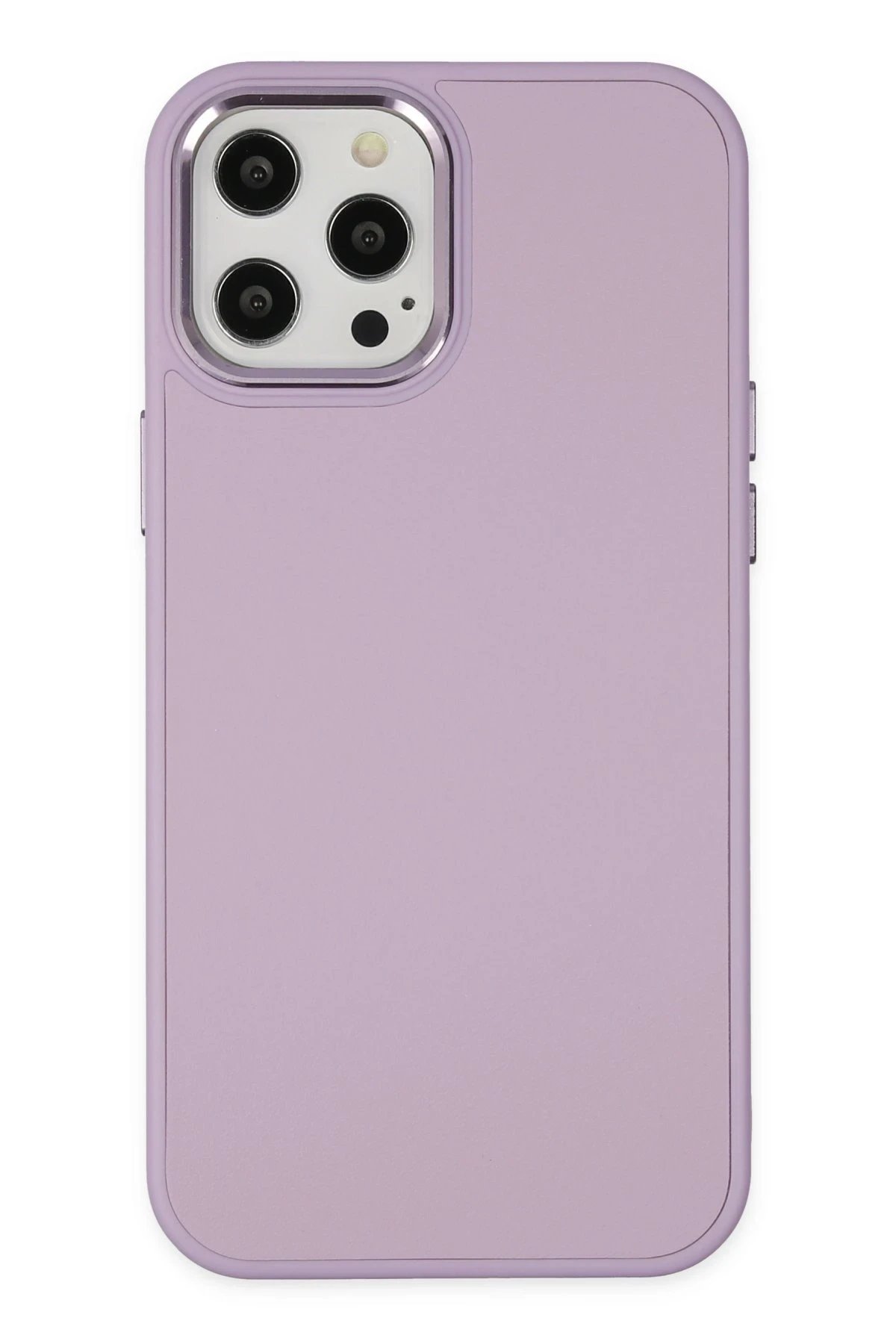 iPhone 12 Pro Max Kılıf Asya Deri Silikon - Lila-(5796)