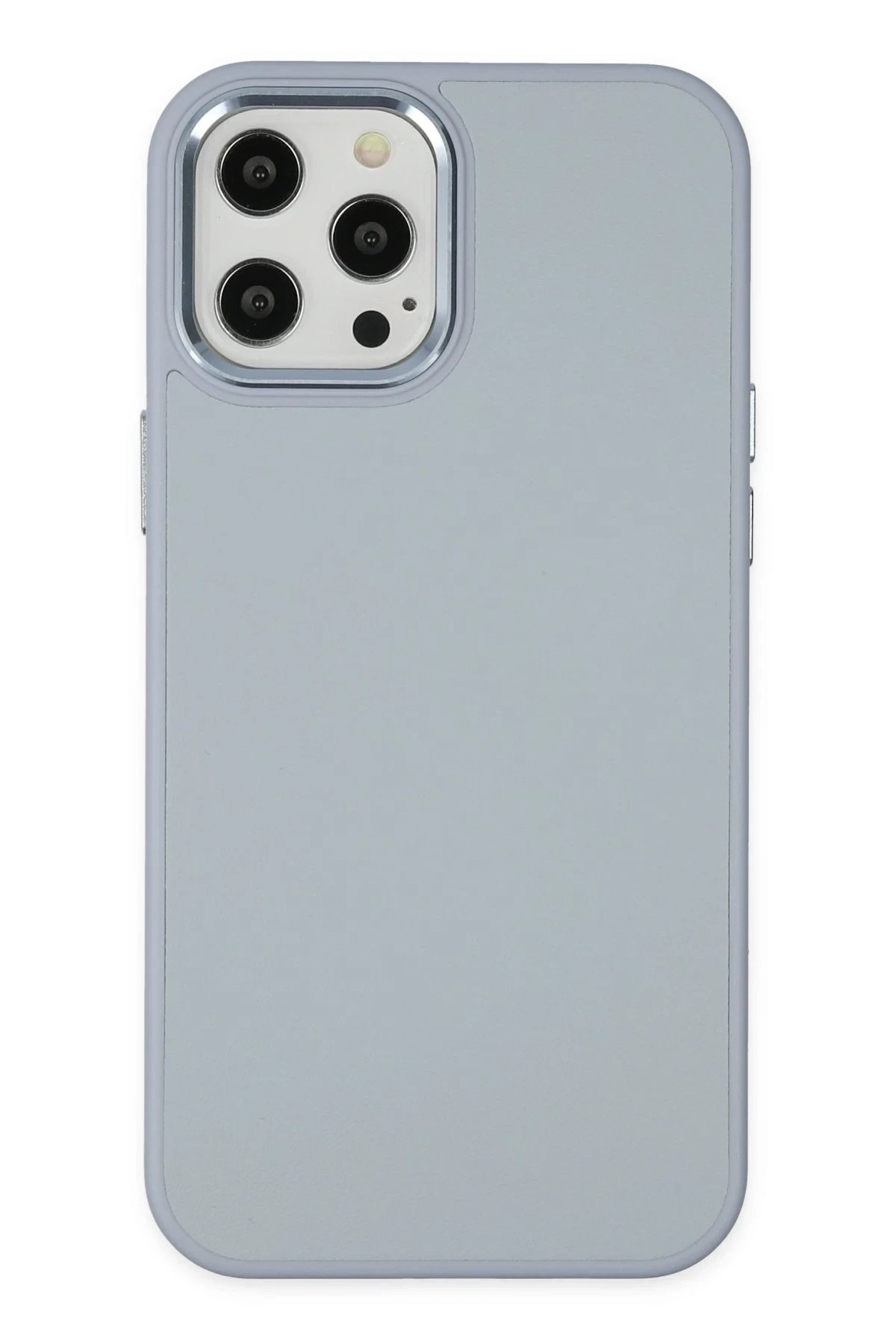 iPhone 12 Pro Max Kılıf Asya Deri Silikon - Sierra Blue-(5796)