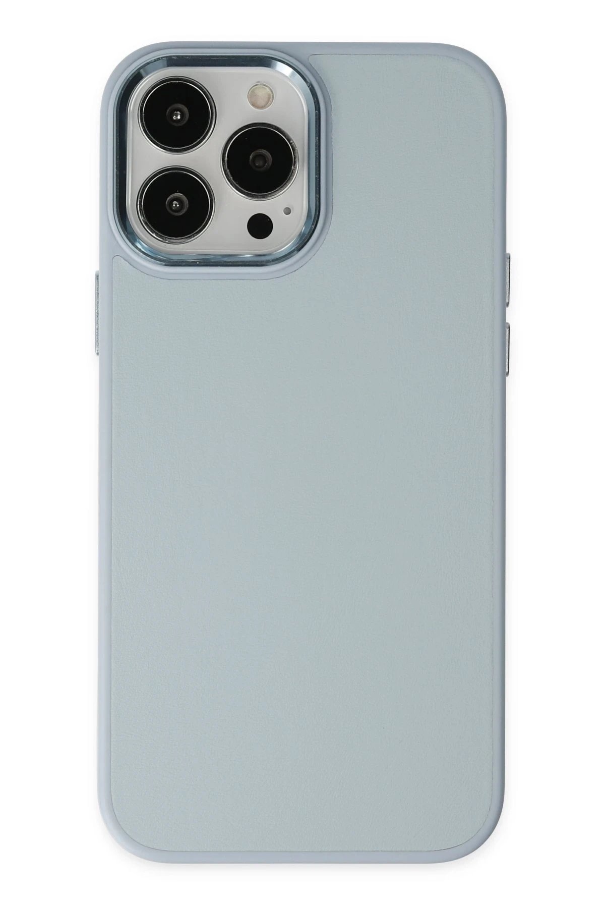 iPhone 13 Pro Kılıf Asya Deri Silikon - Sierra Blue-(5796)