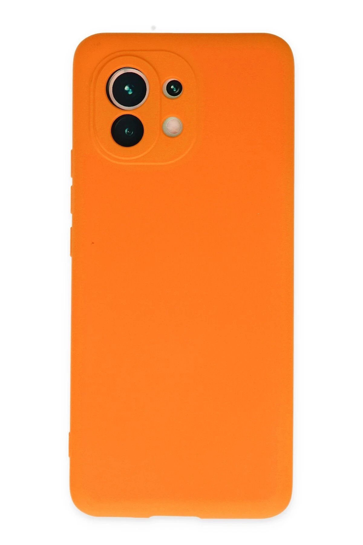 Xiaomi Mi 11 Kılıf Nano içi Kadife Silikon - Turuncu-(5796)