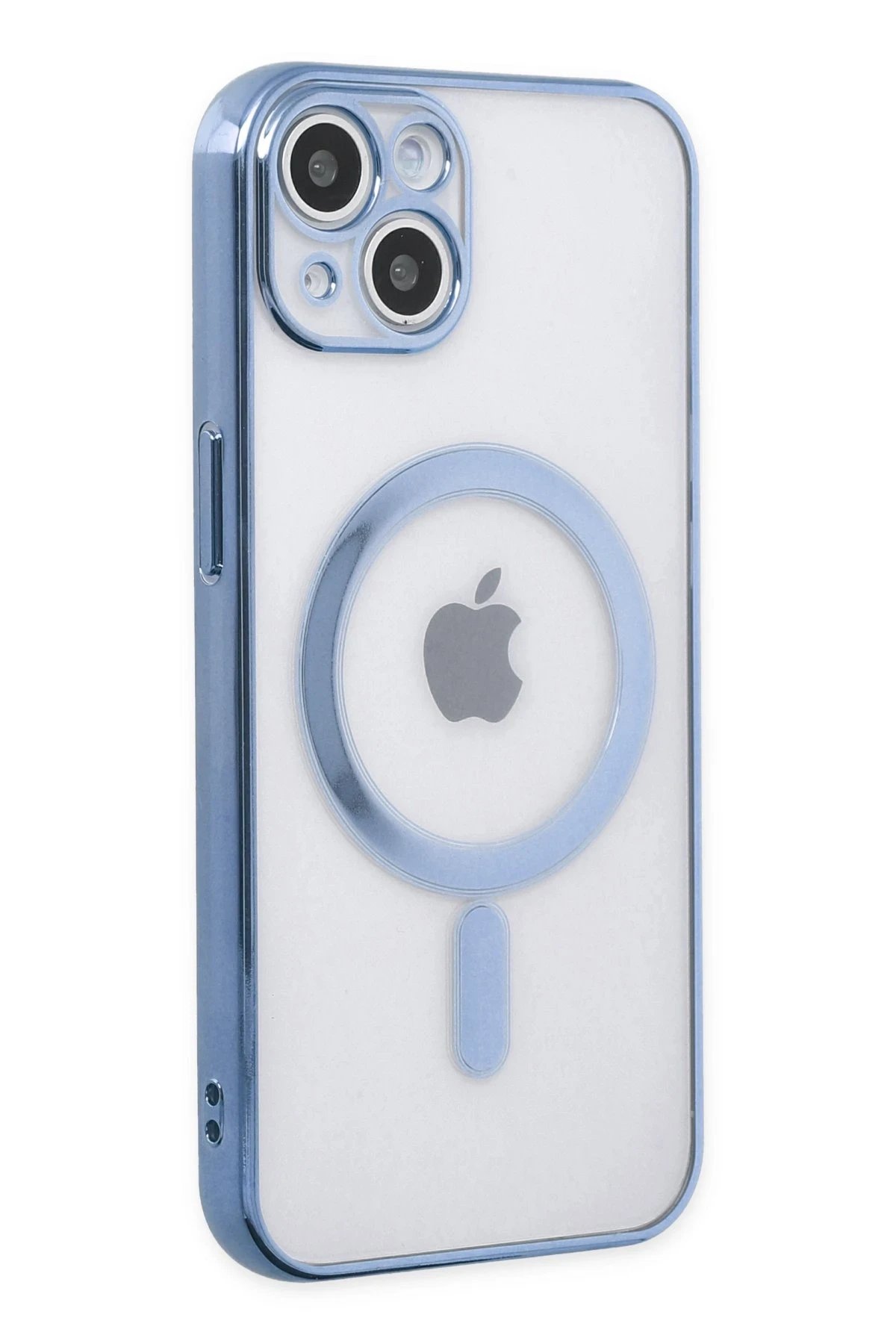 iPhone 14 Plus Kılıf Magneticsafe Lazer Silikon - Sierra Blue-(5796)