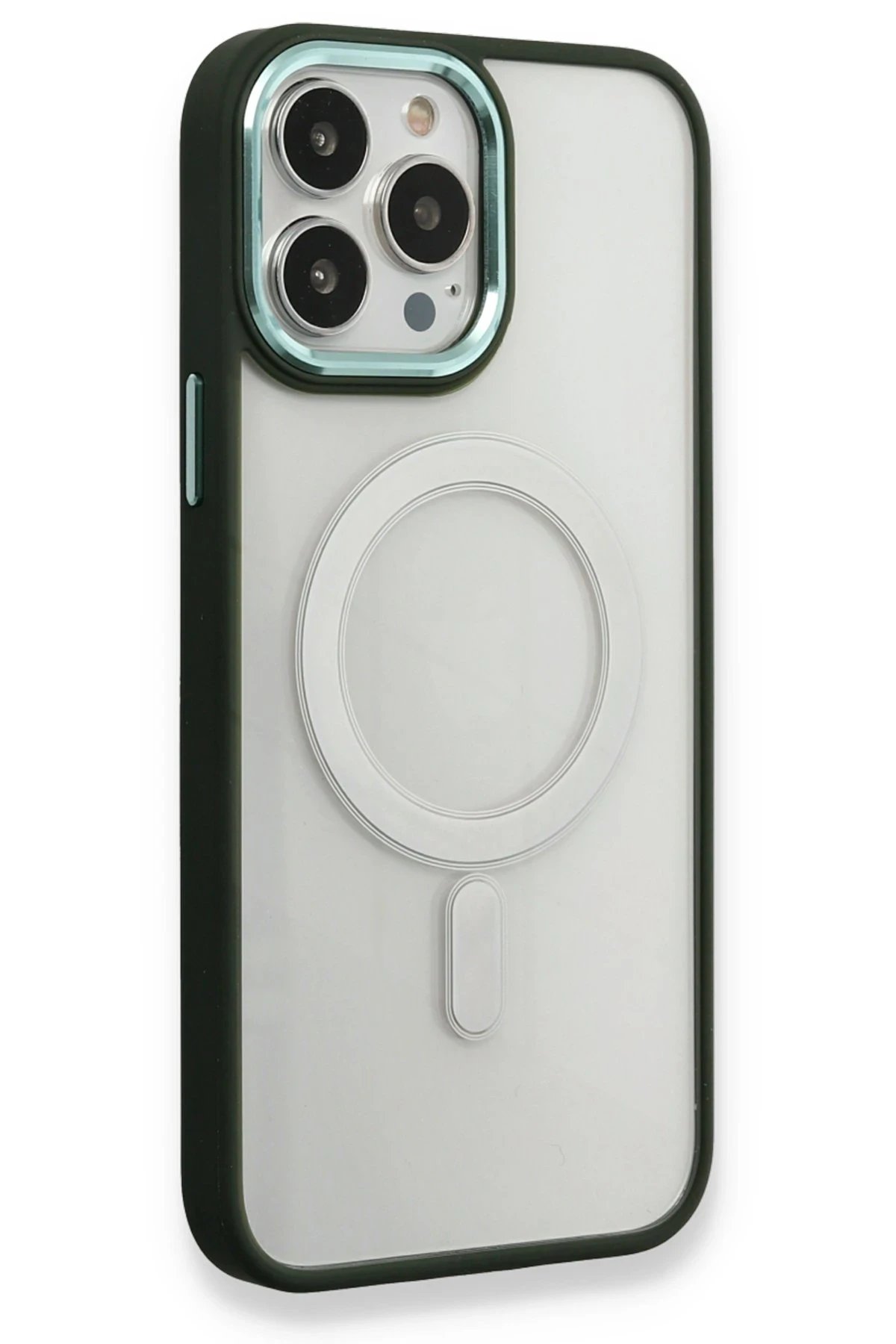 iPhone 14 Pro Kılıf Room Magneticsafe Silikon - Köknar Yeşili-(5796)