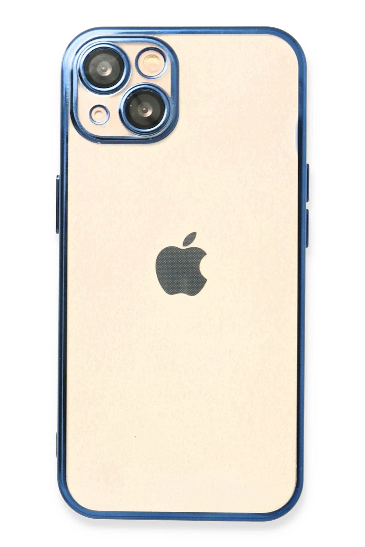 iPhone 14 Plus Kılıf Lensli Silikon - Açık Mavi-(5796)