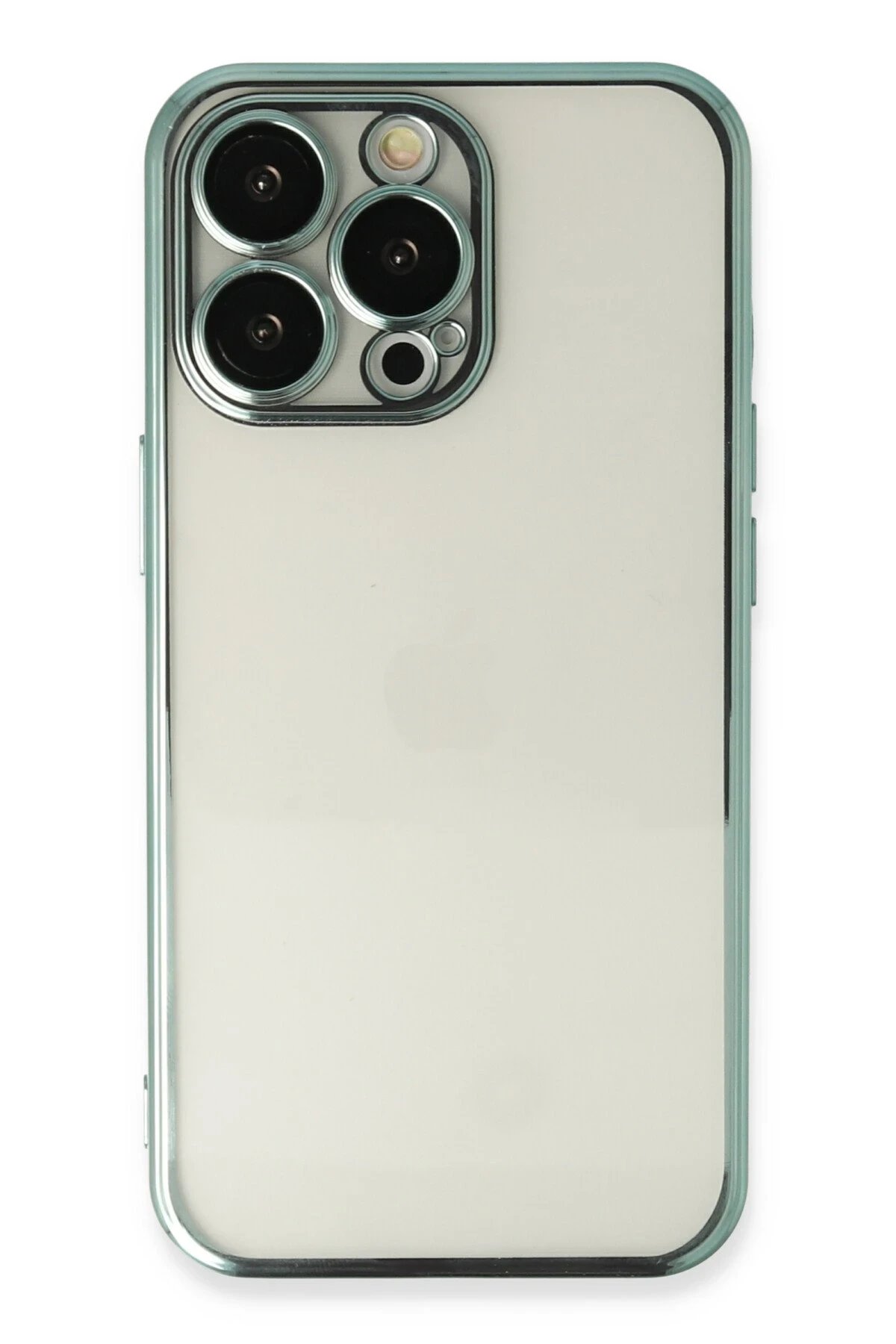 iPhone 14 Pro Kılıf Lensli Silikon - Yeşil-(5796)