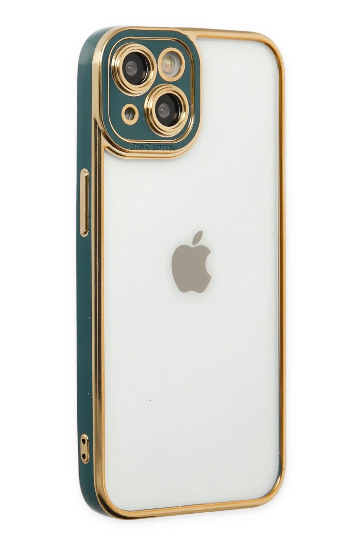 iPhone 14 Plus Kılıf Liva Lens Silikon - Yeşil-(5796)