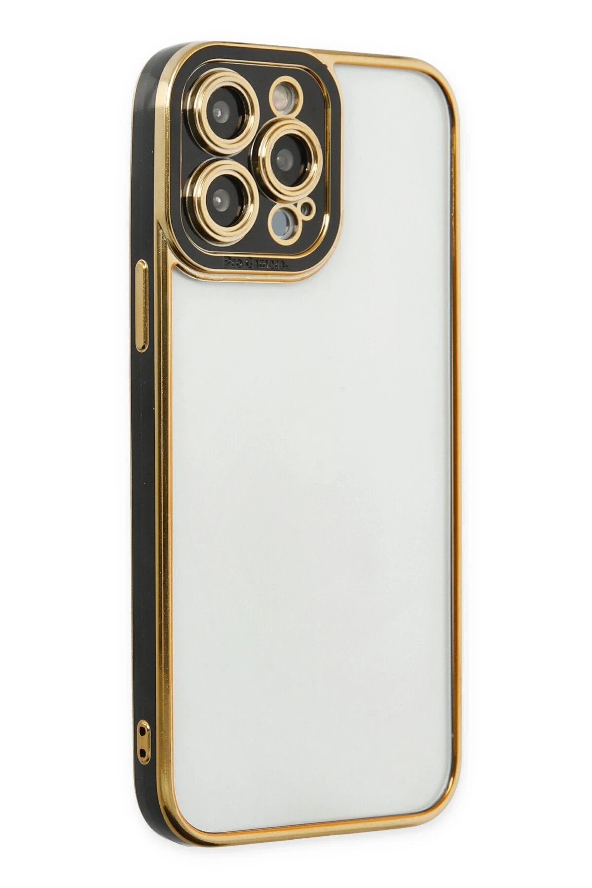 iPhone 14 Pro Max Kılıf Liva Lens Silikon - Siyah-(5796)