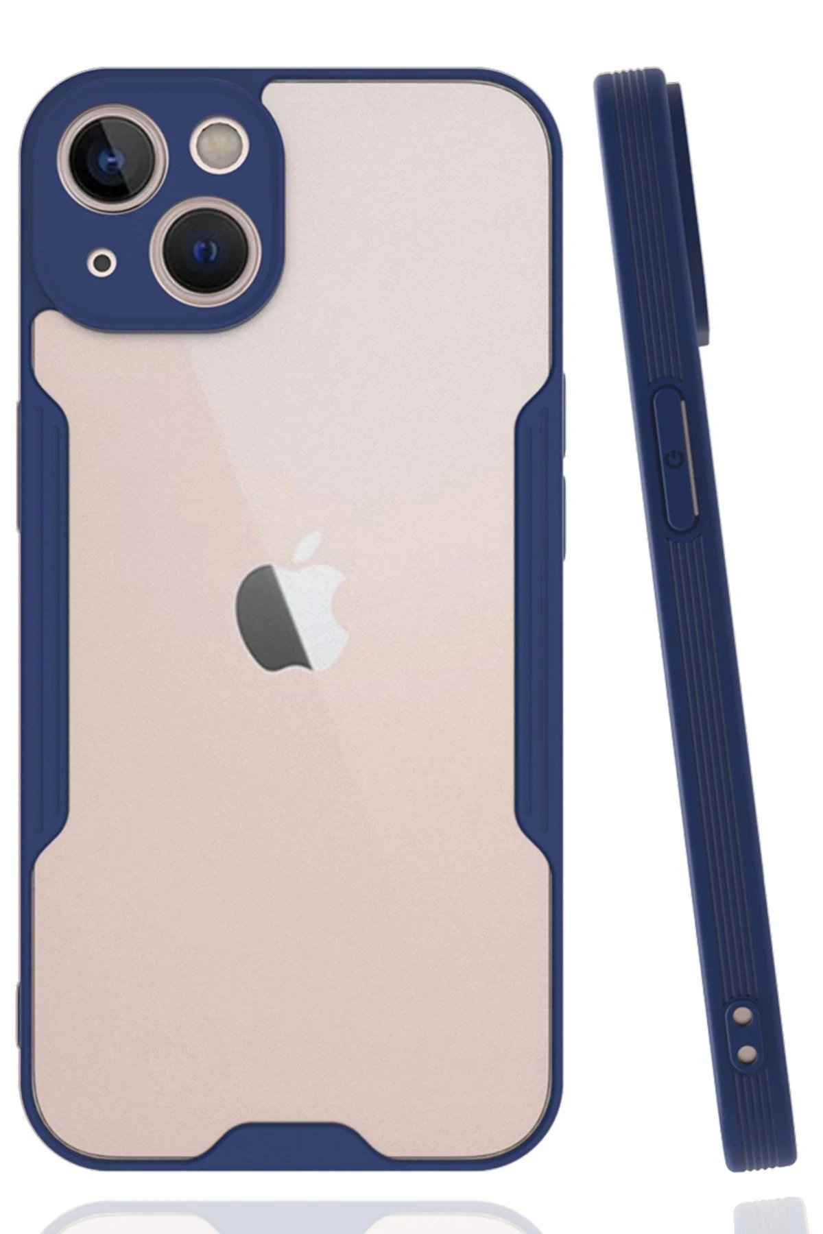 iPhone 14 Plus Kılıf Platin Silikon - Lacivert-(5796)