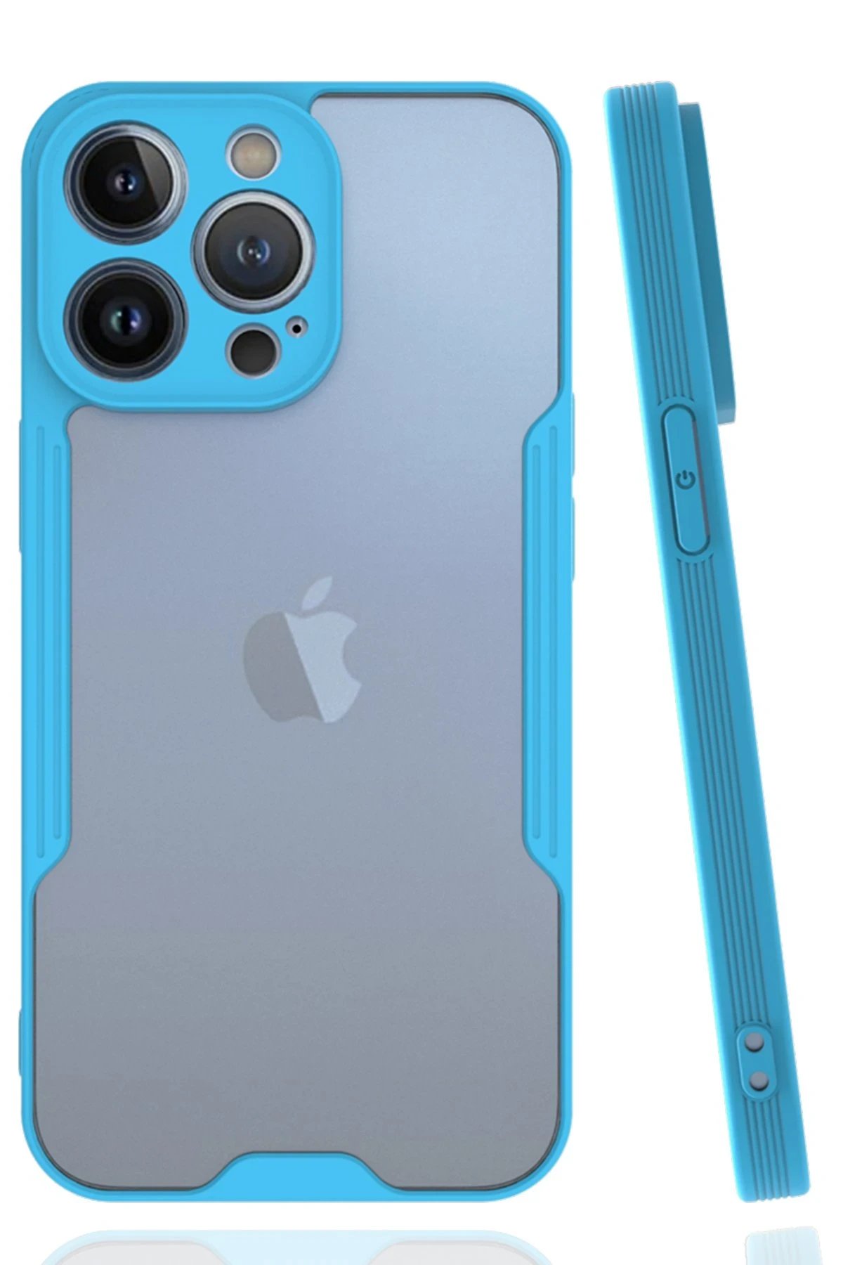 iPhone 14 Pro Kılıf Platin Silikon - Mavi-(5796)